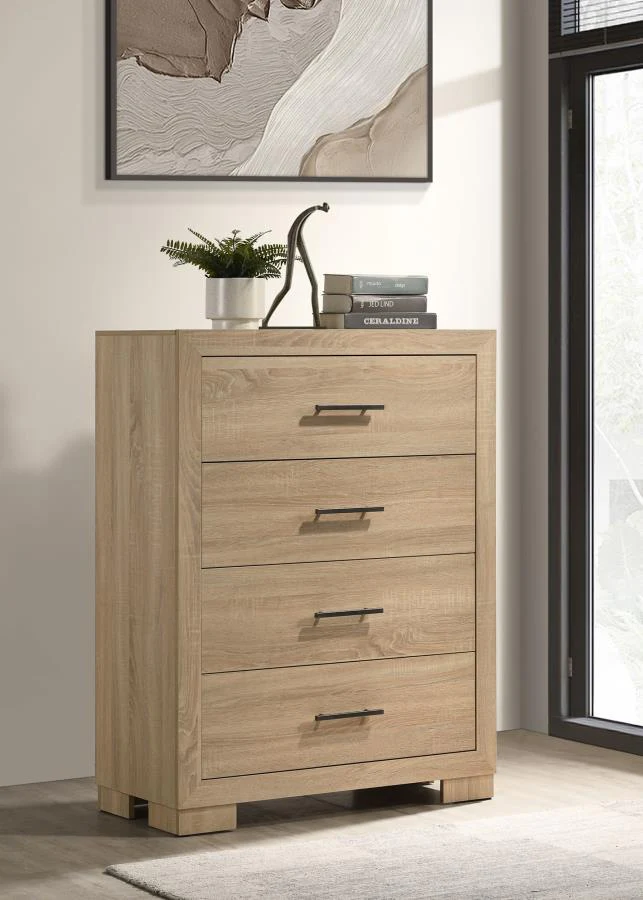 Arielle - 4-Drawer Bedroom Chest Of Drawers - Light Oak - Image 2