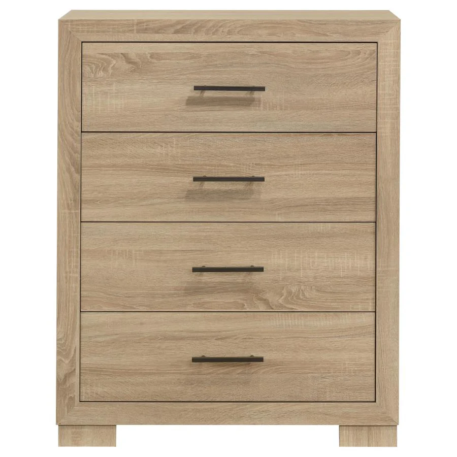 Arielle - 4-Drawer Bedroom Chest Of Drawers - Light Oak - Image 3