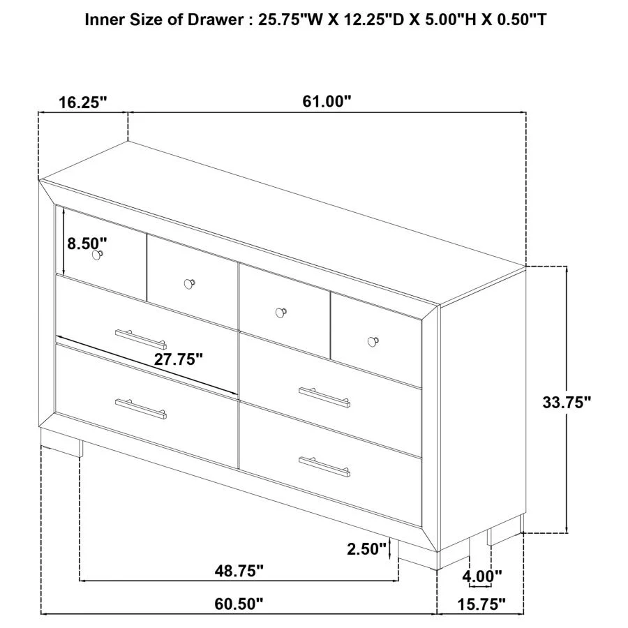 Arielle - 6-Drawer Bedroom Dresser Cabinet - Image 21