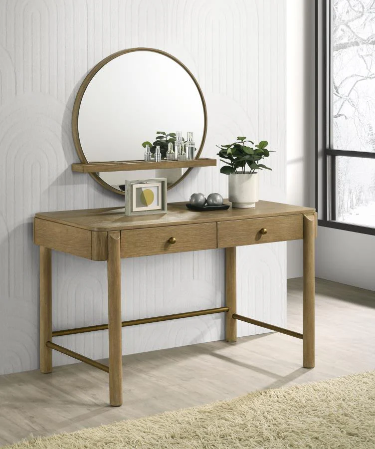 Arini - 2 Piece Makeup Vanity Table And Mirror Set - Image 3
