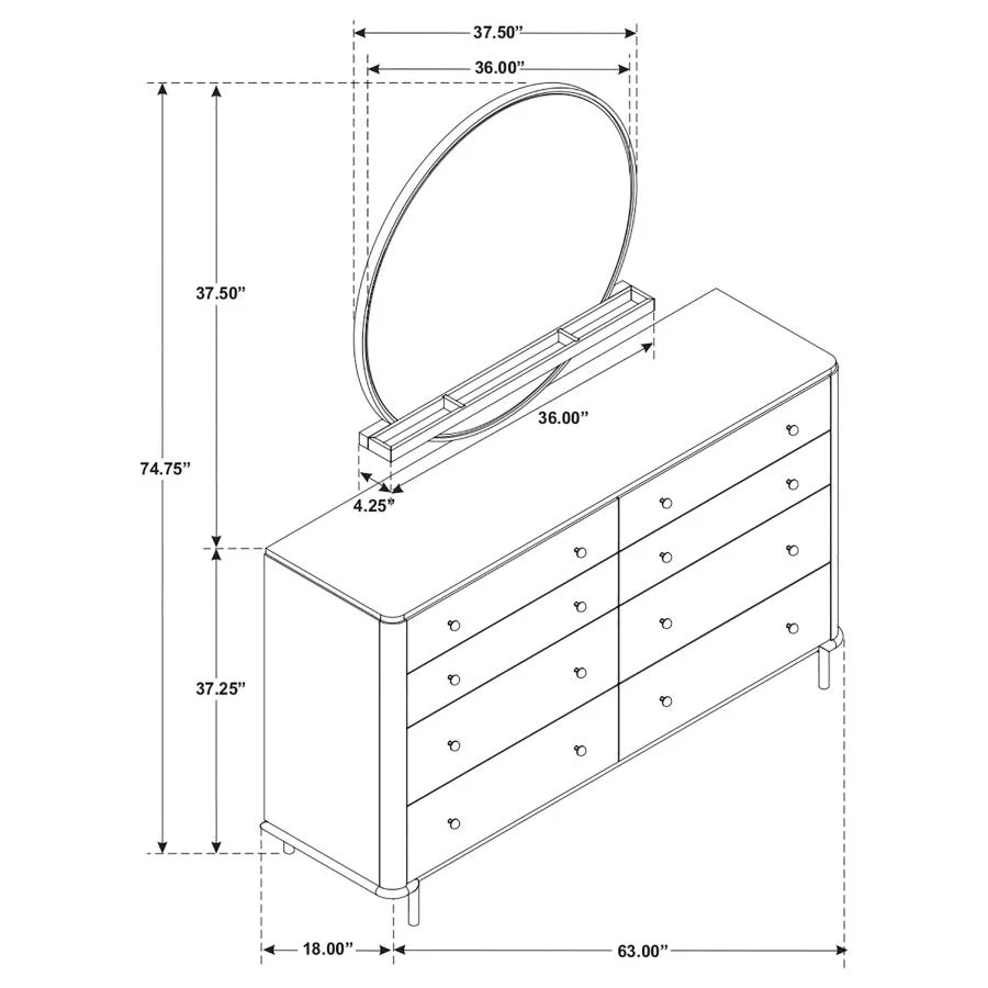 Arini - 8-Drawer Bedroom Dresser With Mirror - Image 17