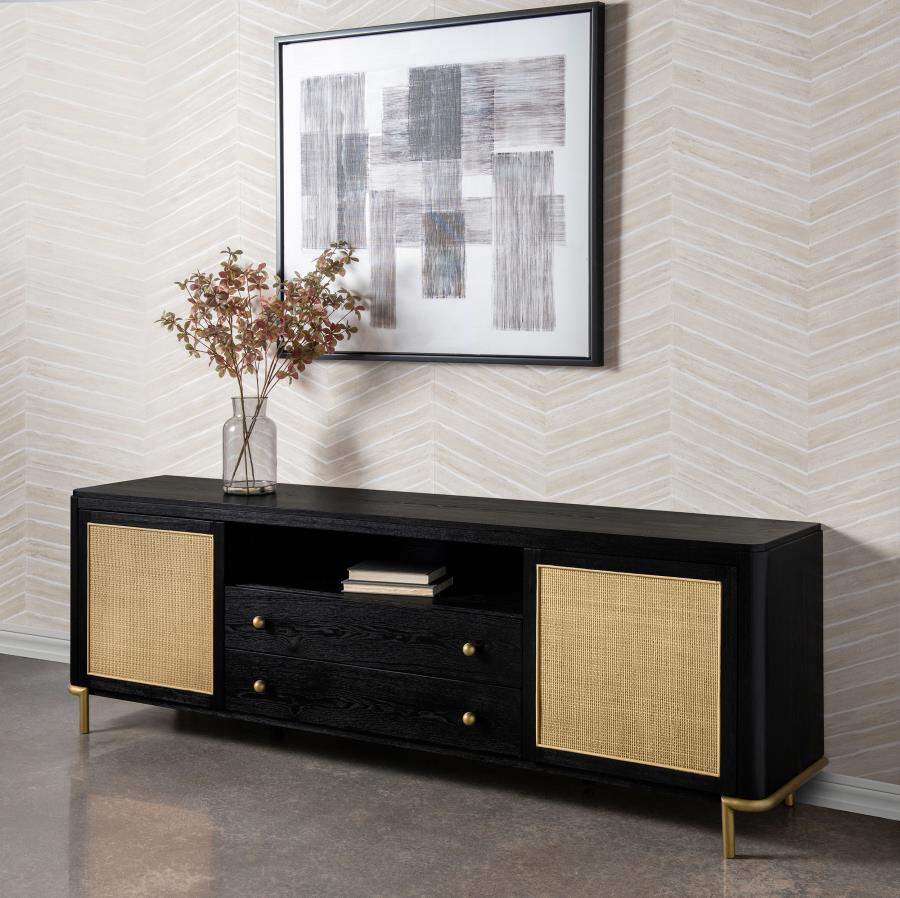 Arini - Rattan Cane 2-Door TV Stand Media Console - Image 4