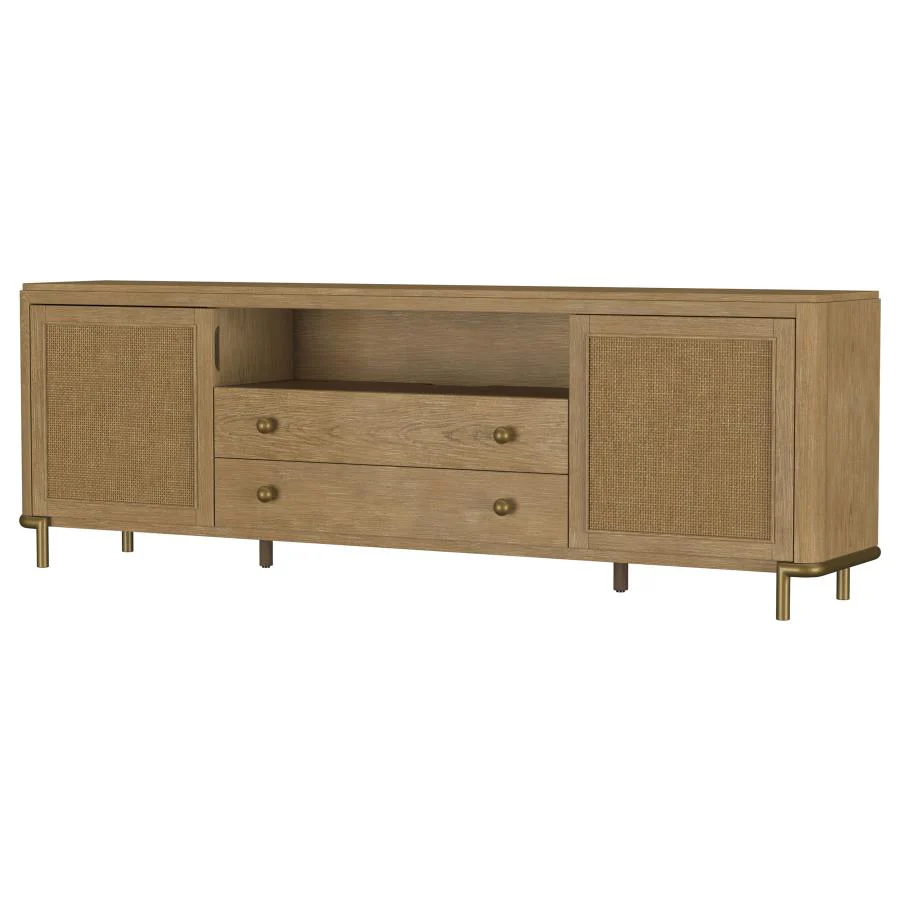 Arini - Rattan Cane 2-Door TV Stand Media Console - Image 9
