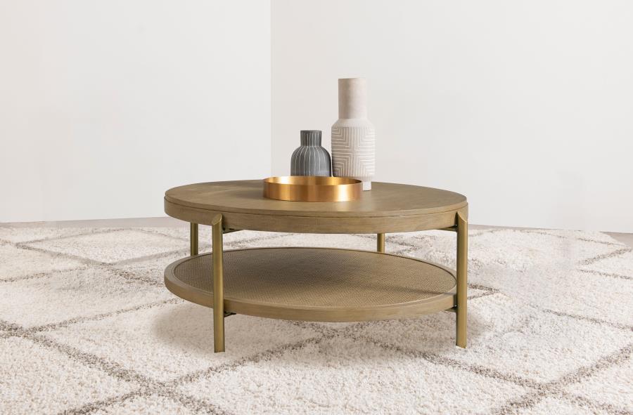 Arini - Round Coffee Table With Storage Shelf - Image 3