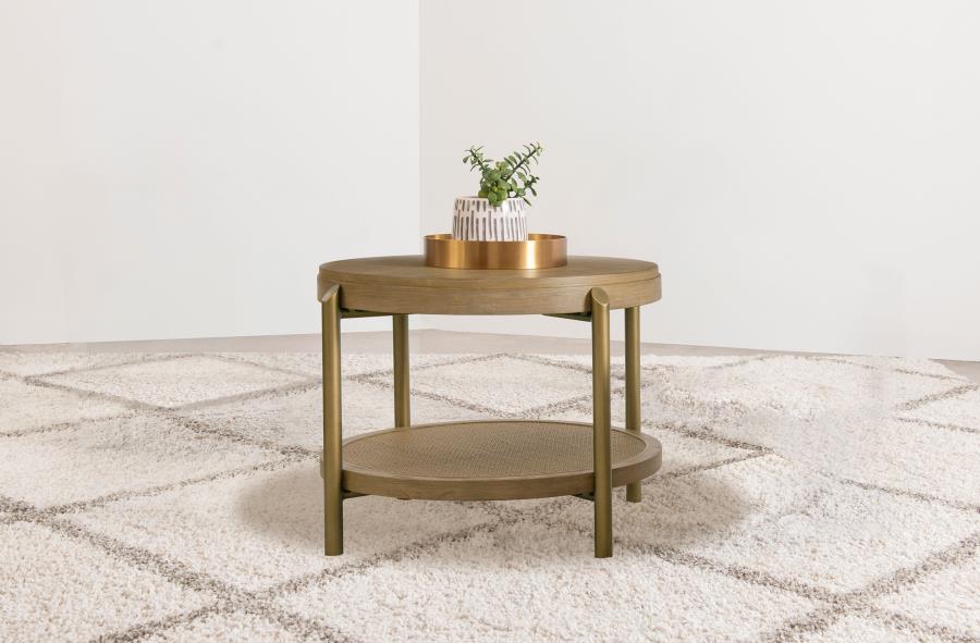 Arini - Round End Side Table With Storage Shelf - Image 3