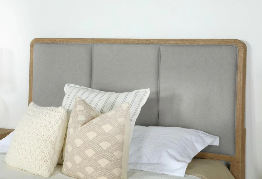 Arini Upholstered Panel Bed Sand Wash and Grey - Image 10