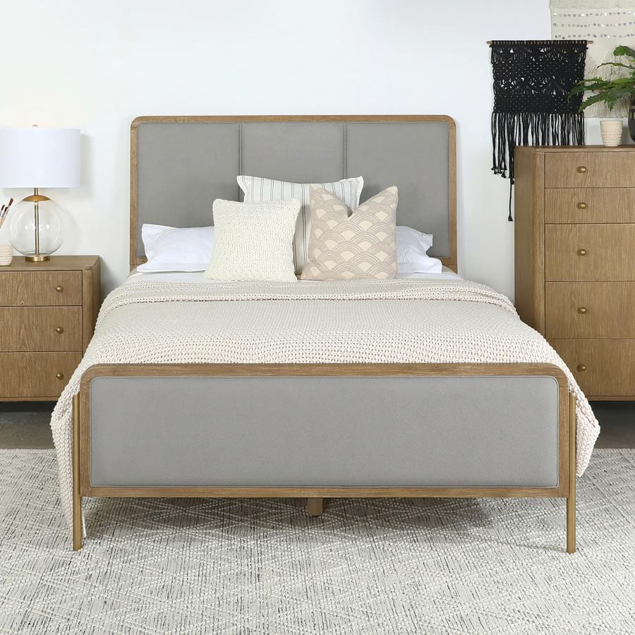 Arini Upholstered Panel Bed Sand Wash and Grey - Image 2