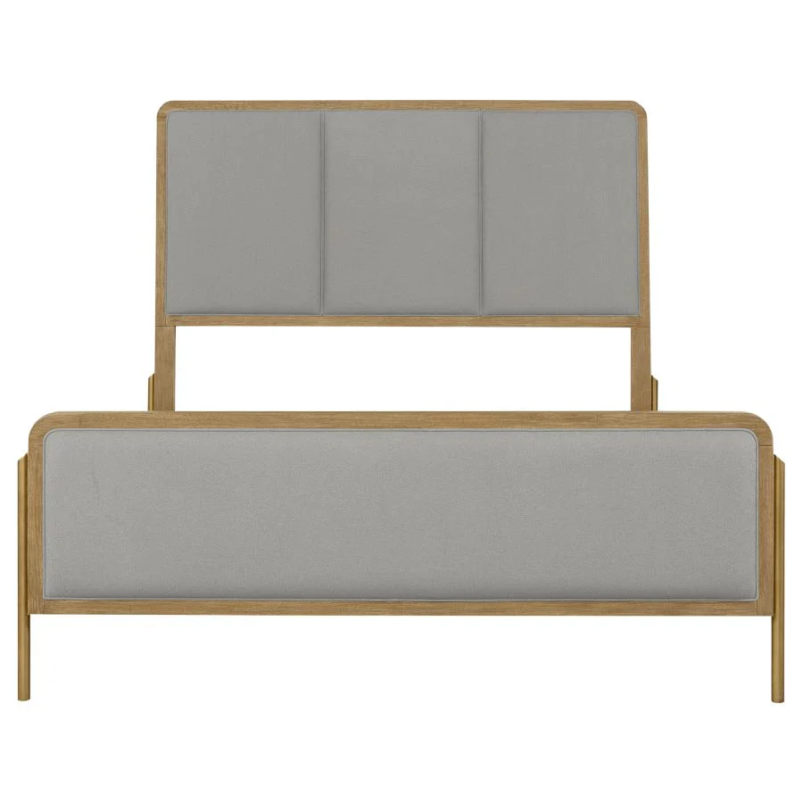 Arini Upholstered Panel Bed Sand Wash and Grey - Image 4