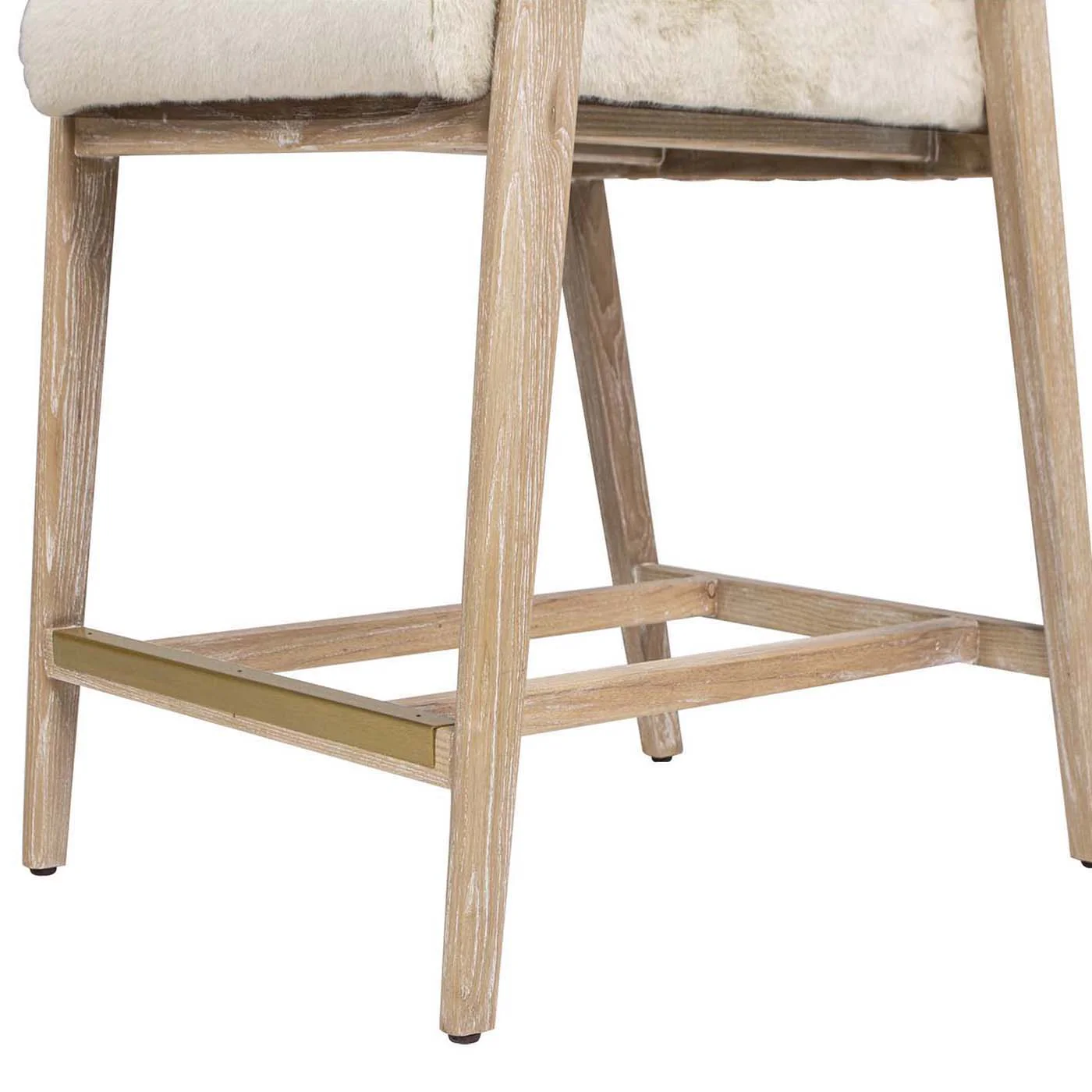 Arizona - Solid Ash Upholstered Counter Stool With Rope Detail - Creme De La Creme White - Image 11