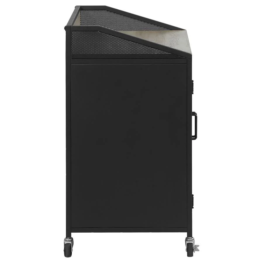 Arlette - 2 Door Mobile Home Bar Wine Cabinet - Sandy Black - Image 10