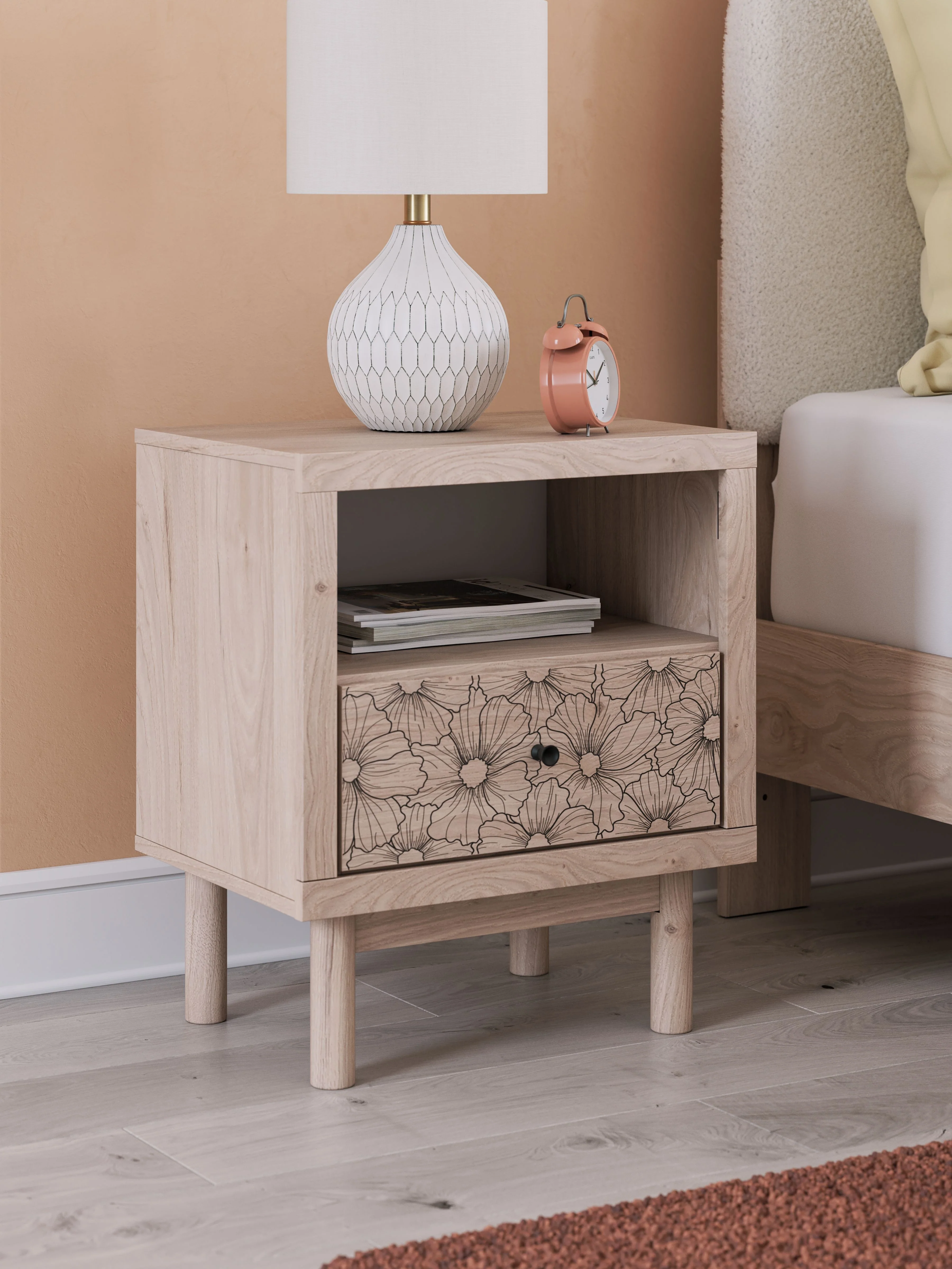 Arloster - One Drawer Night Stand - Tan - Image 4