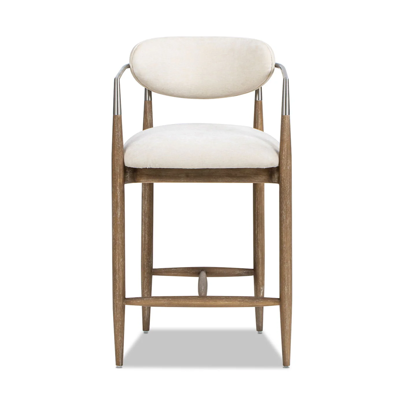 Artemis - Mixed Material Upholstered Counter Stool - Warm White - Image 2