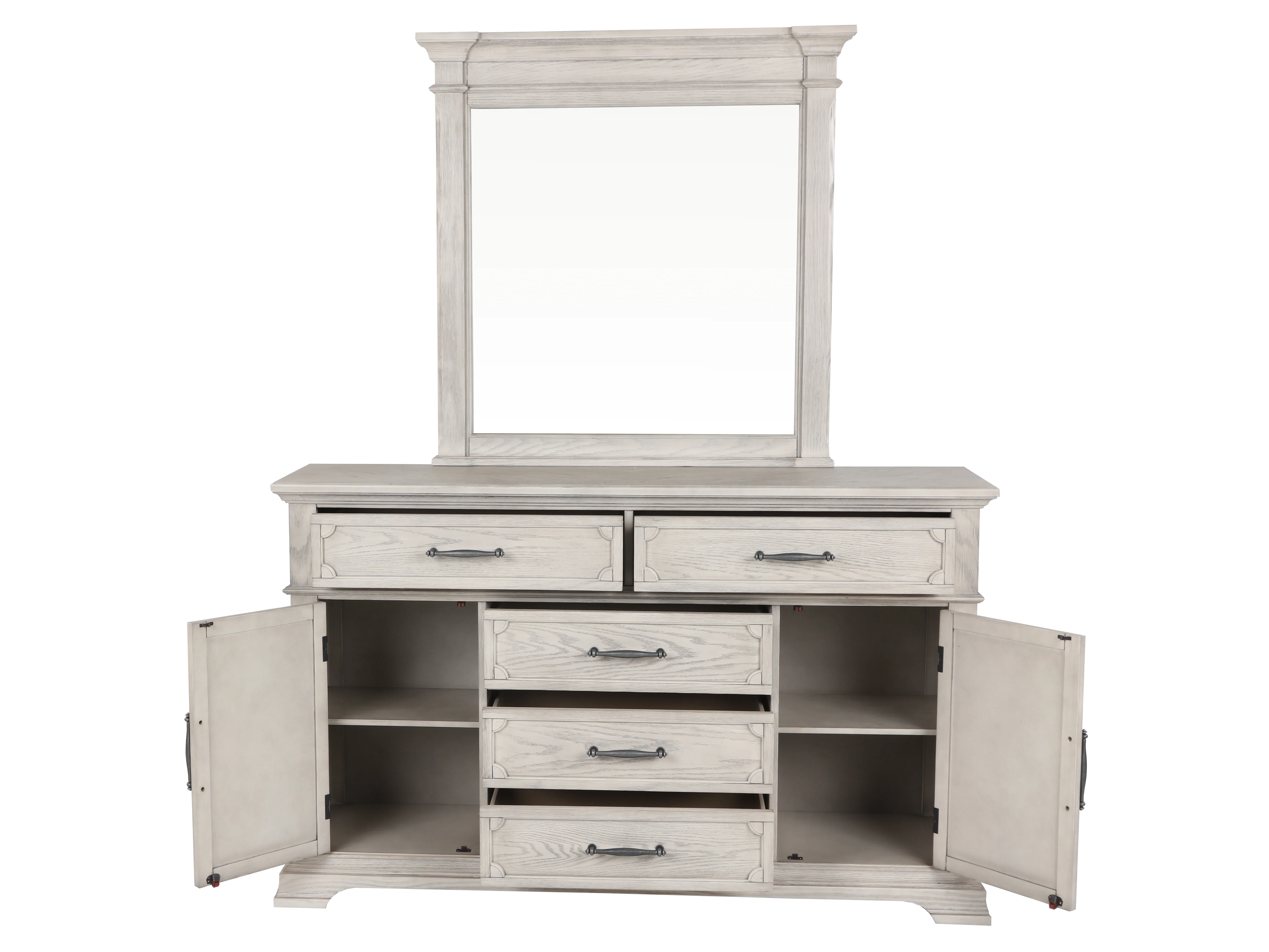 Artesian 6-Piece Light Gray Storage Bedroom Set (Bed, Dresser, Mirror & Nightstand) - Image 8