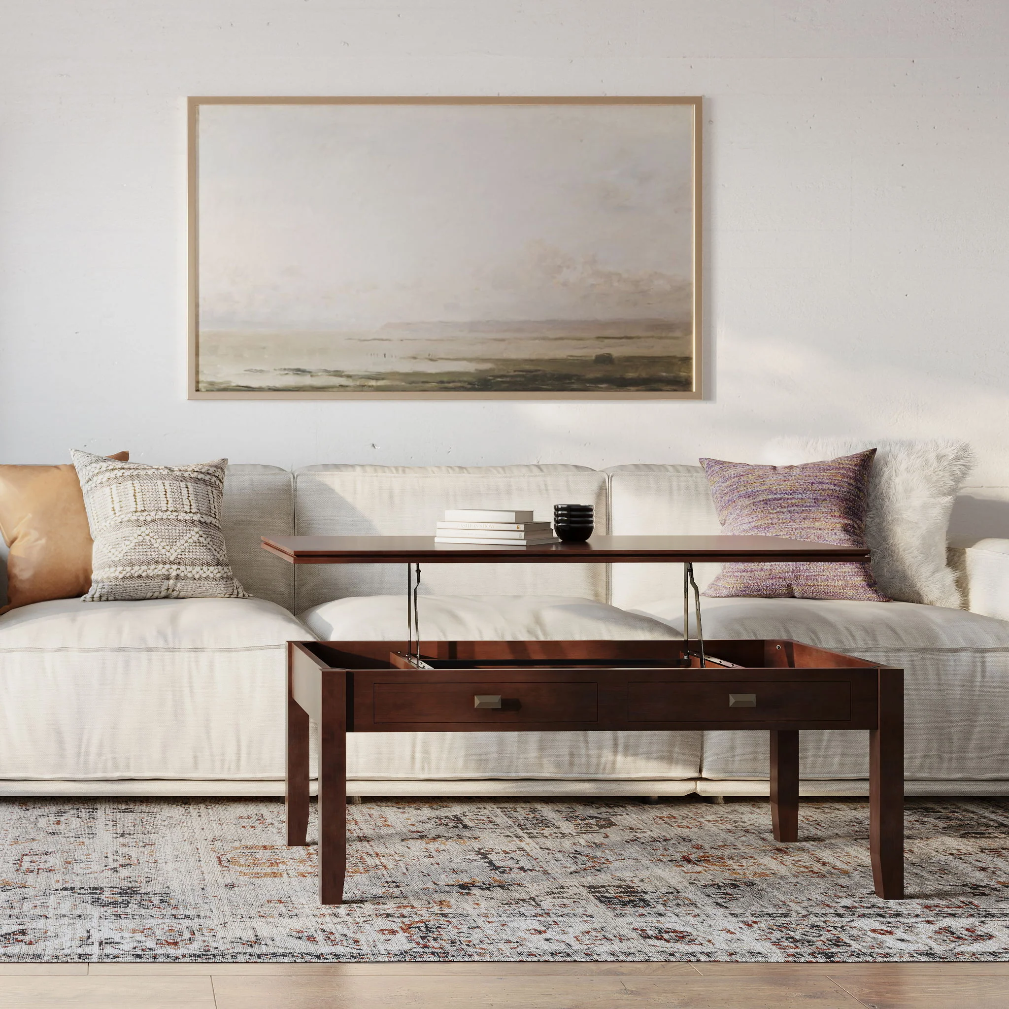 Artisan - Lift Top Coffee Table - Russet Brown - Image 3