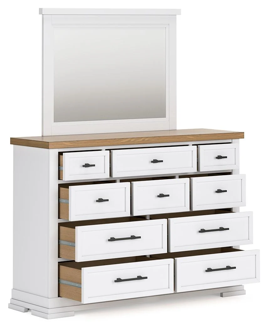 Ashbryn - Dresser And Mirror - White / Natural - Image 2