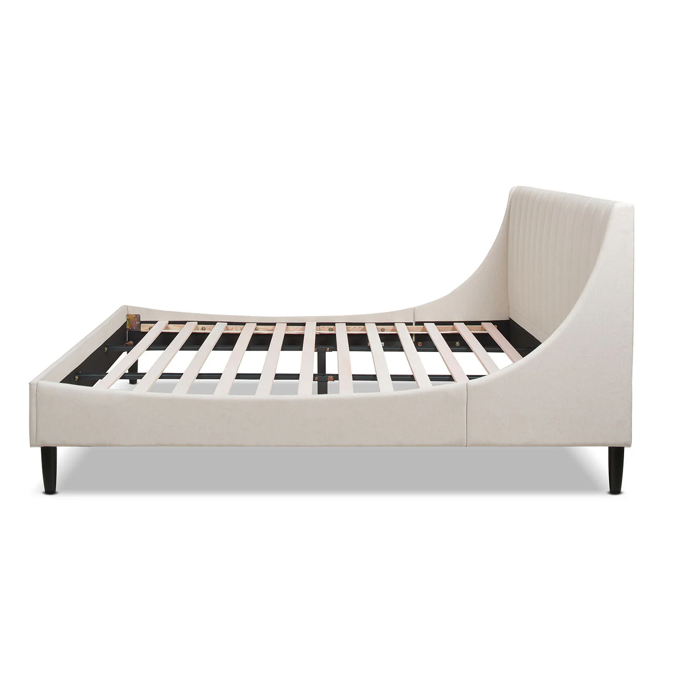 Aspen - King Vertical Tufted Headboard Platform Bed Set - Light Beige - Image 8