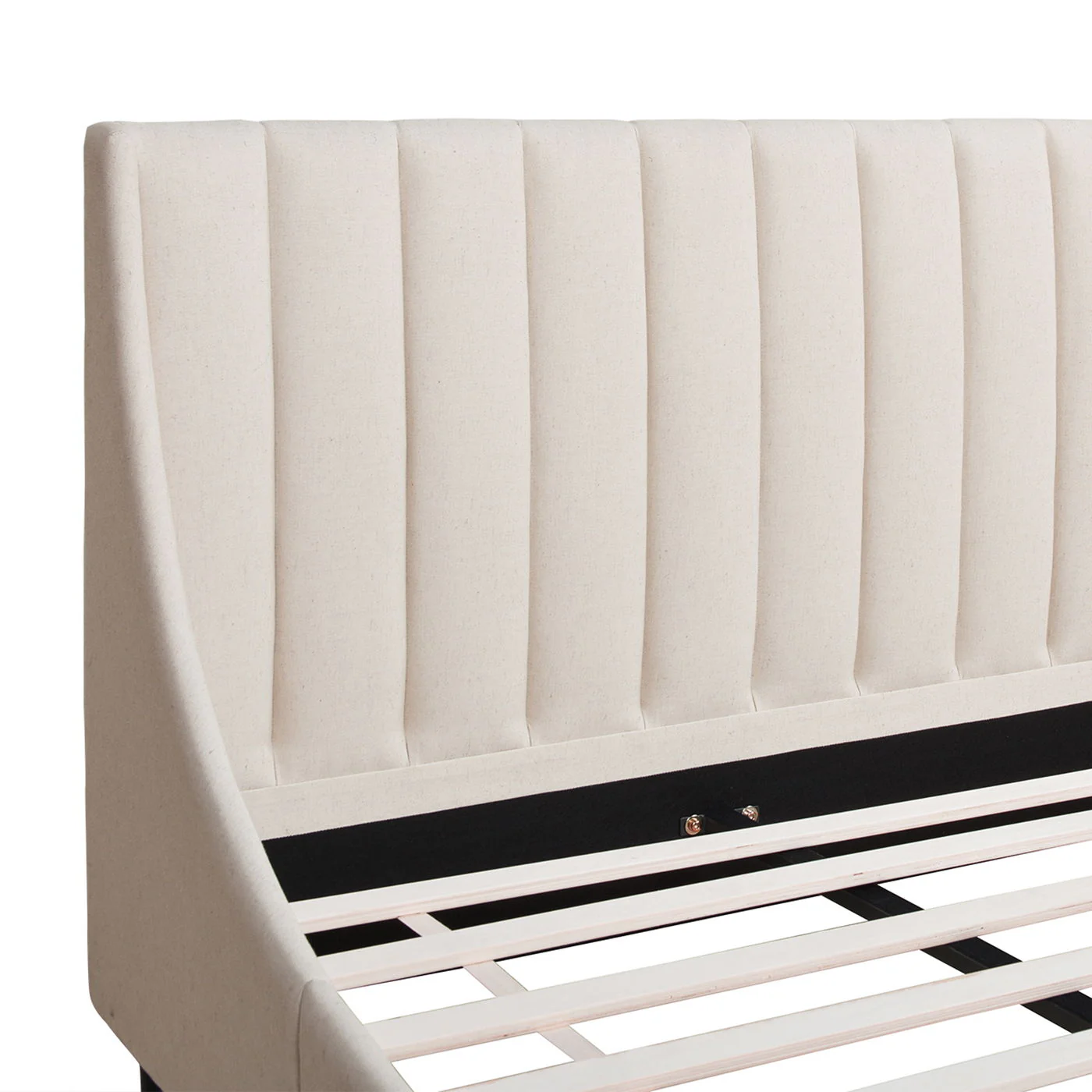 Aspen - King Vertical Tufted Headboard Platform Bed Set - Light Beige - Image 9