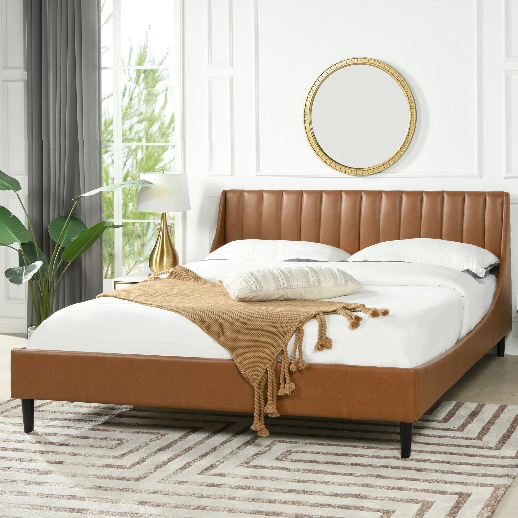 Aspen - Vertical Tufted Modern Headboard Platform Bed Set - Image 111