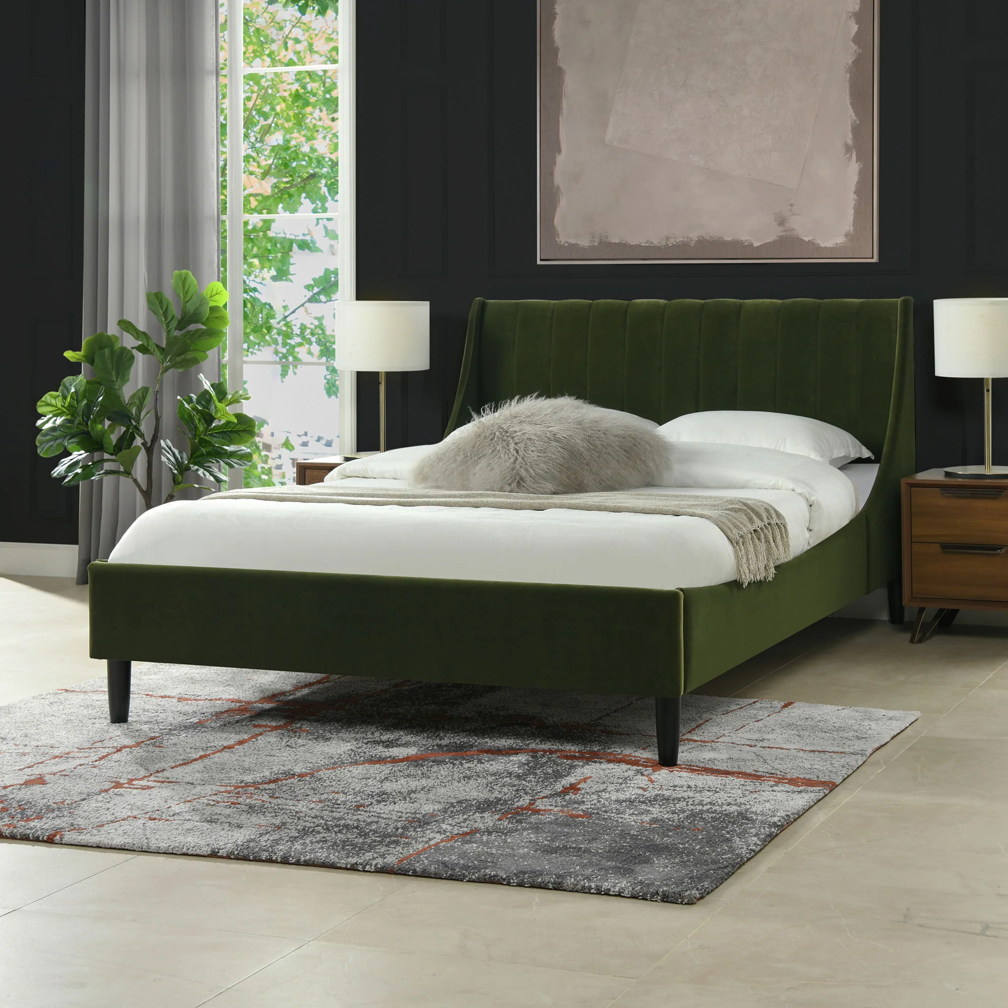 Aspen - Vertical Tufted Modern Headboard Platform Bed Set - Image 156