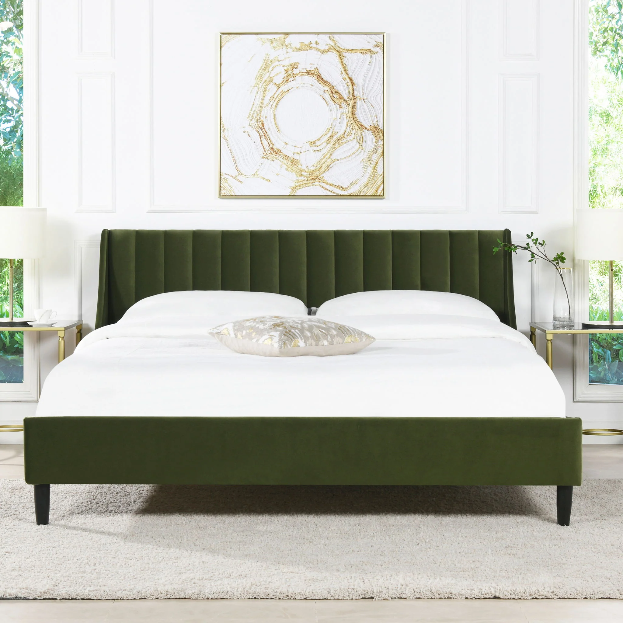 Aspen - Vertical Tufted Modern Headboard Platform Bed Set - Image 17