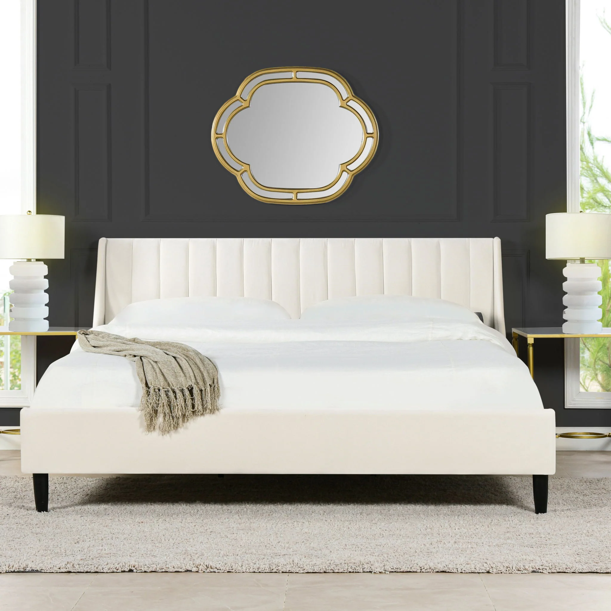 Aspen - Vertical Tufted Modern Headboard Platform Bed Set - Image 2
