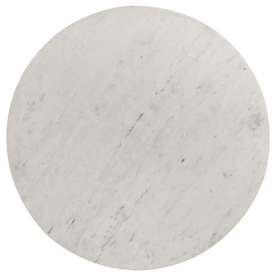 Astoria - Round Genuine Marble Coffee Table - White - Image 3