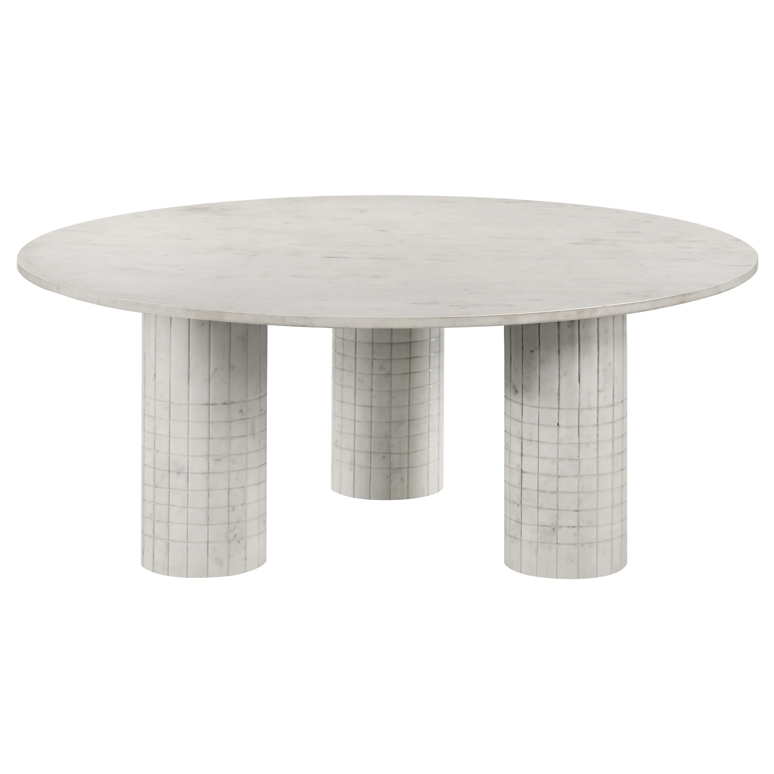 Astoria - Round Genuine Marble Coffee Table - White - Image 8