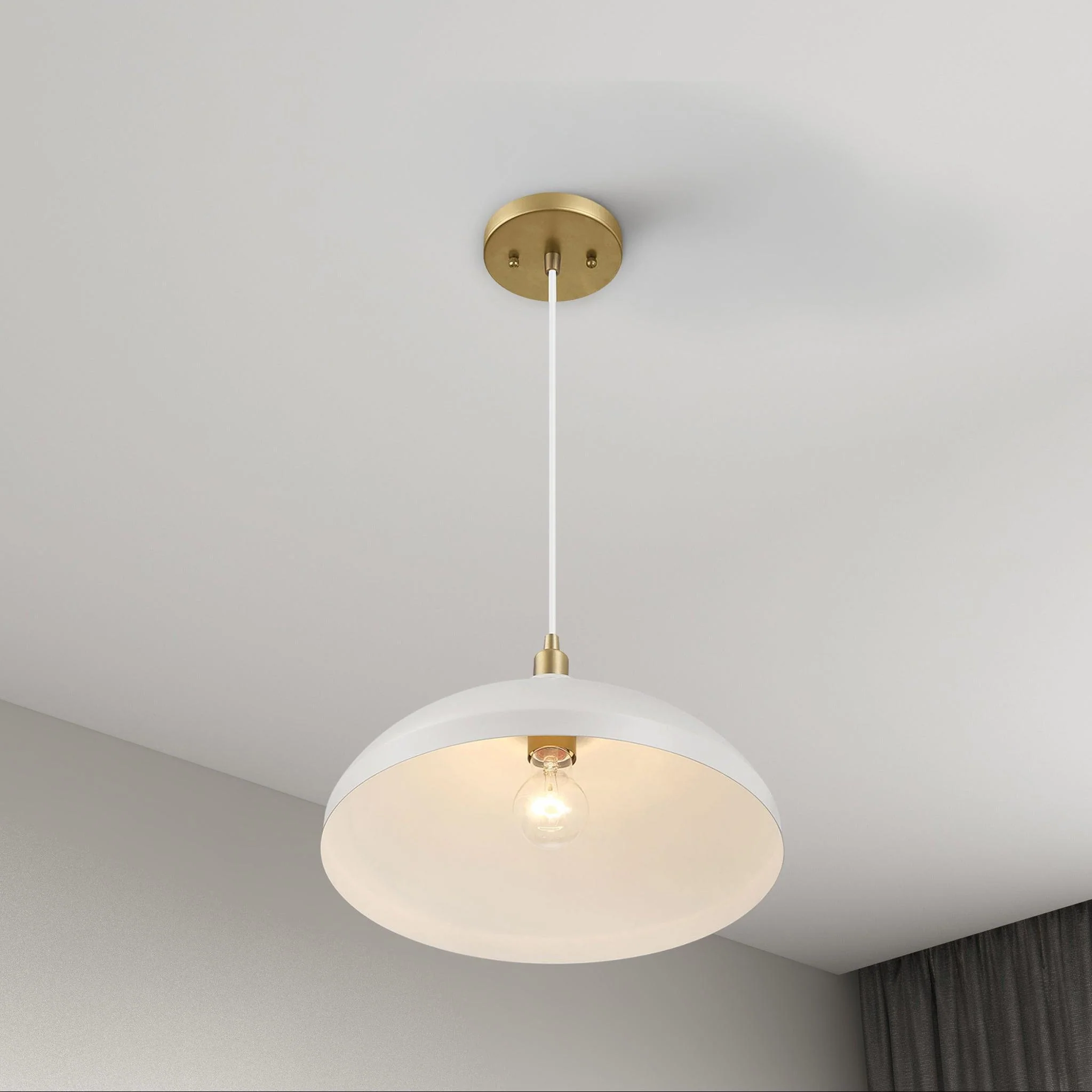 Astral - Single Light Pendant Lamp For Entrance Kitchen Island - Gold / White - Image 6
