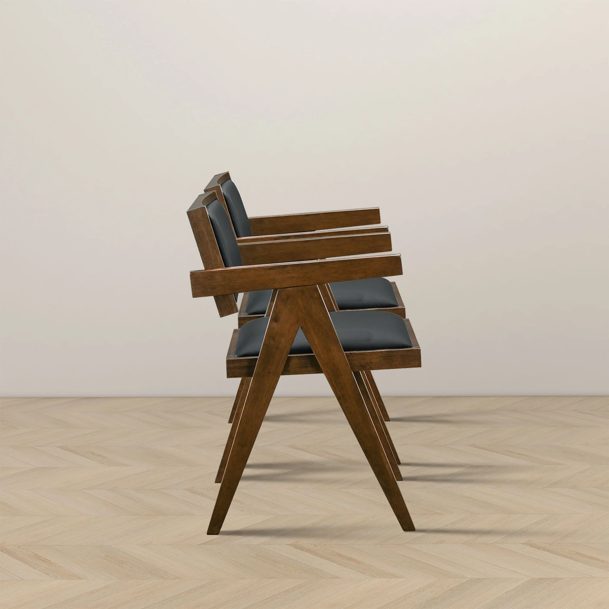 Athena - Dining Chair (Set of 2) - Black / Brown - Image 4