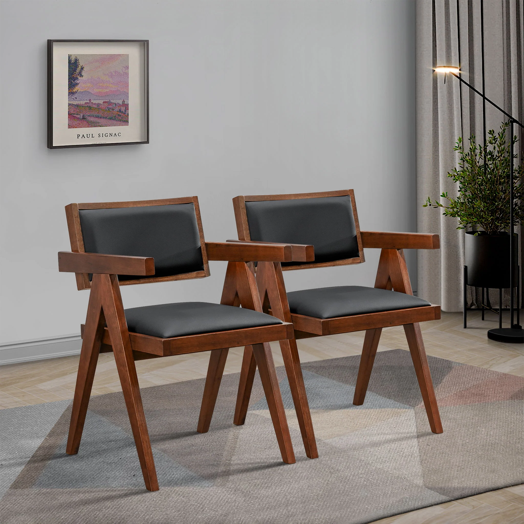 Athena - Dining Chair (Set of 2) - Black / Brown - Image 5