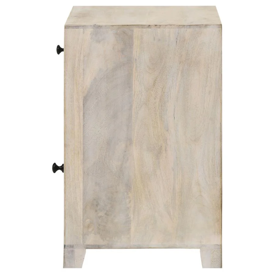 August - 1-Drawer Trellis Pattern Storage Cabinet - White Washed - Image 6
