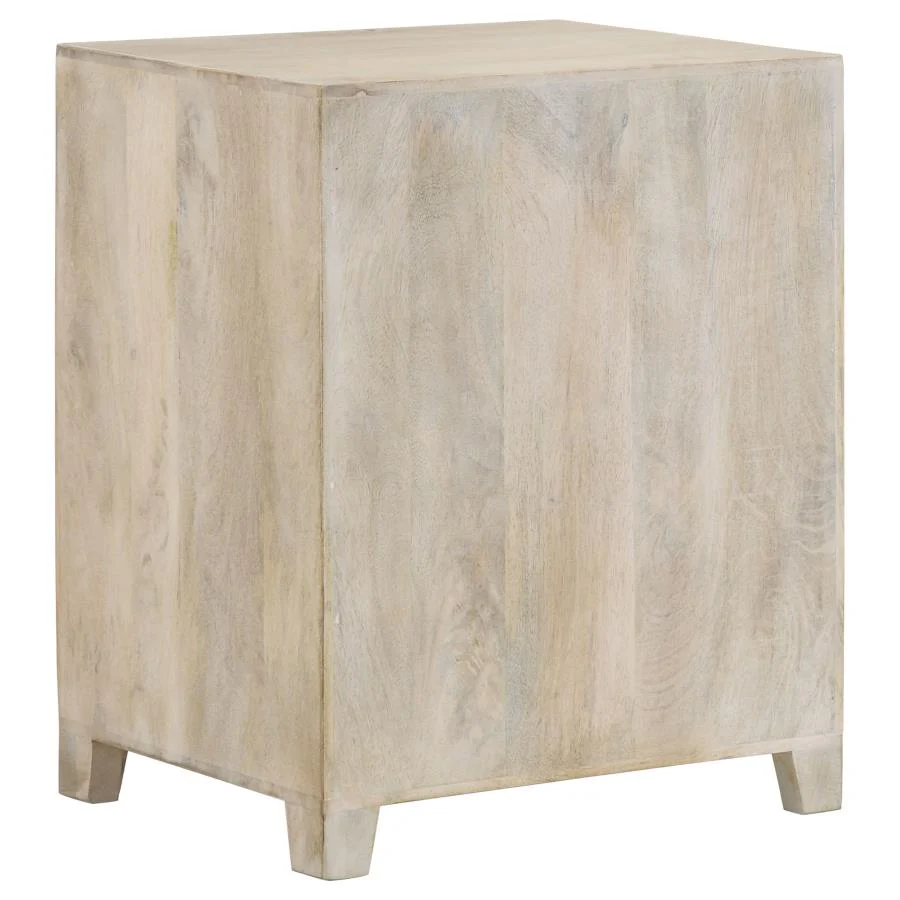 August - 1-Drawer Trellis Pattern Storage Cabinet - White Washed - Image 7