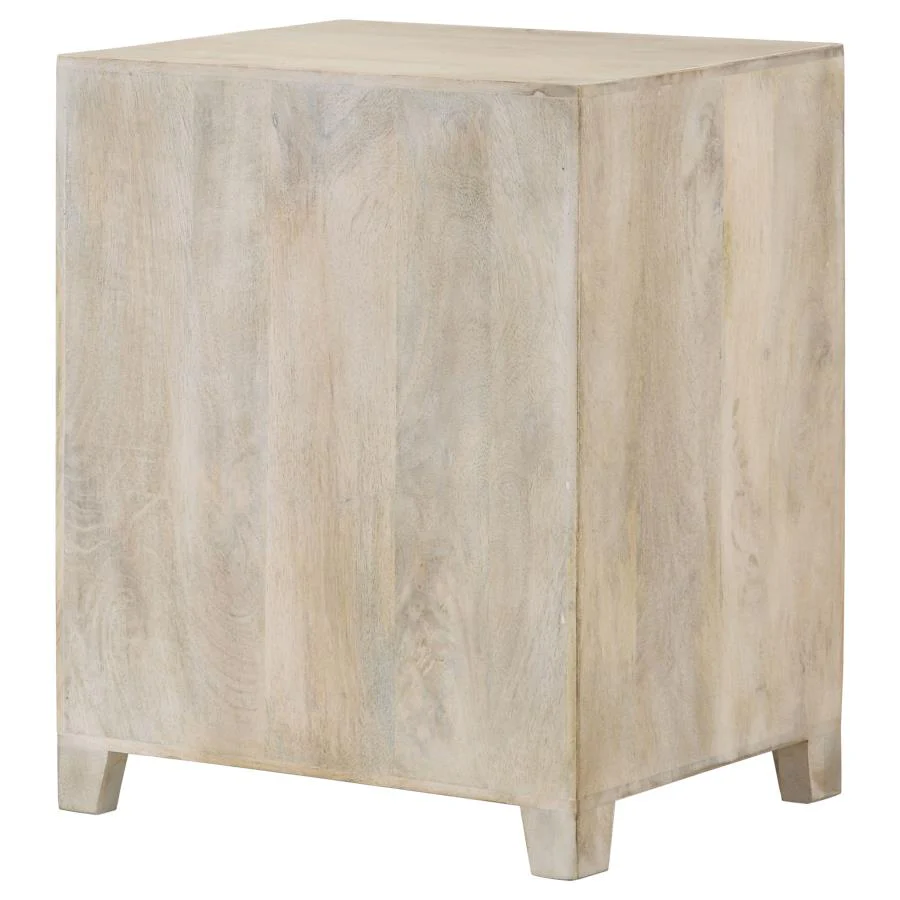 August - 1-Drawer Trellis Pattern Storage Cabinet - White Washed - Image 8