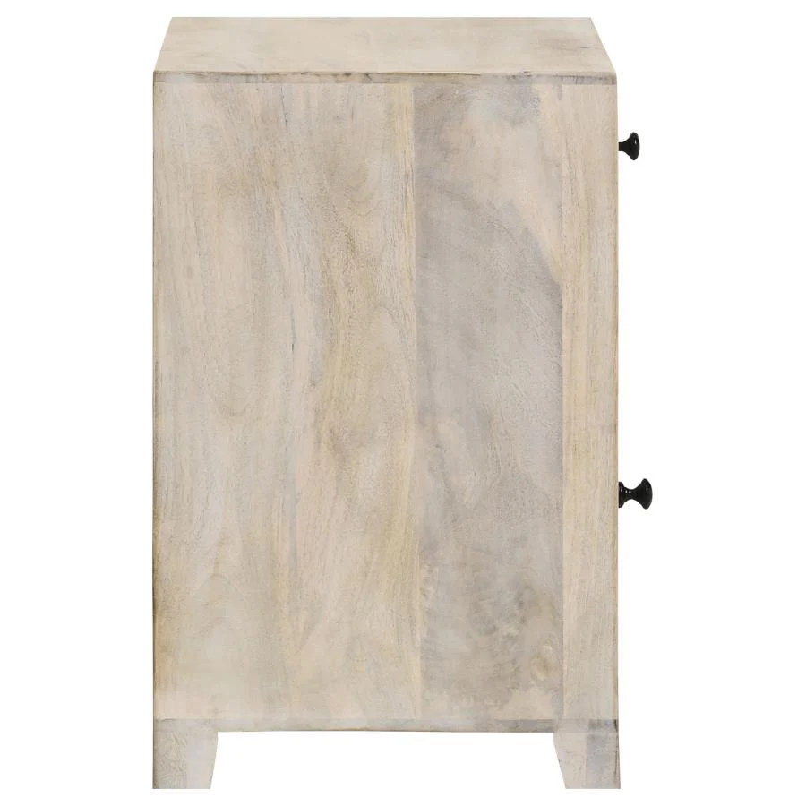 August - 1-Drawer Trellis Pattern Storage Cabinet - White Washed - Image 9
