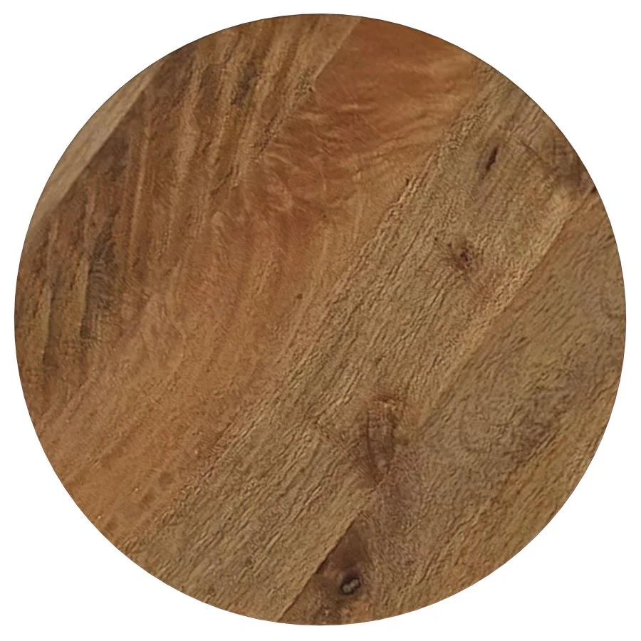 Aureo - Round Solid Wood Accent Side Table - Wild Honey - Image 4