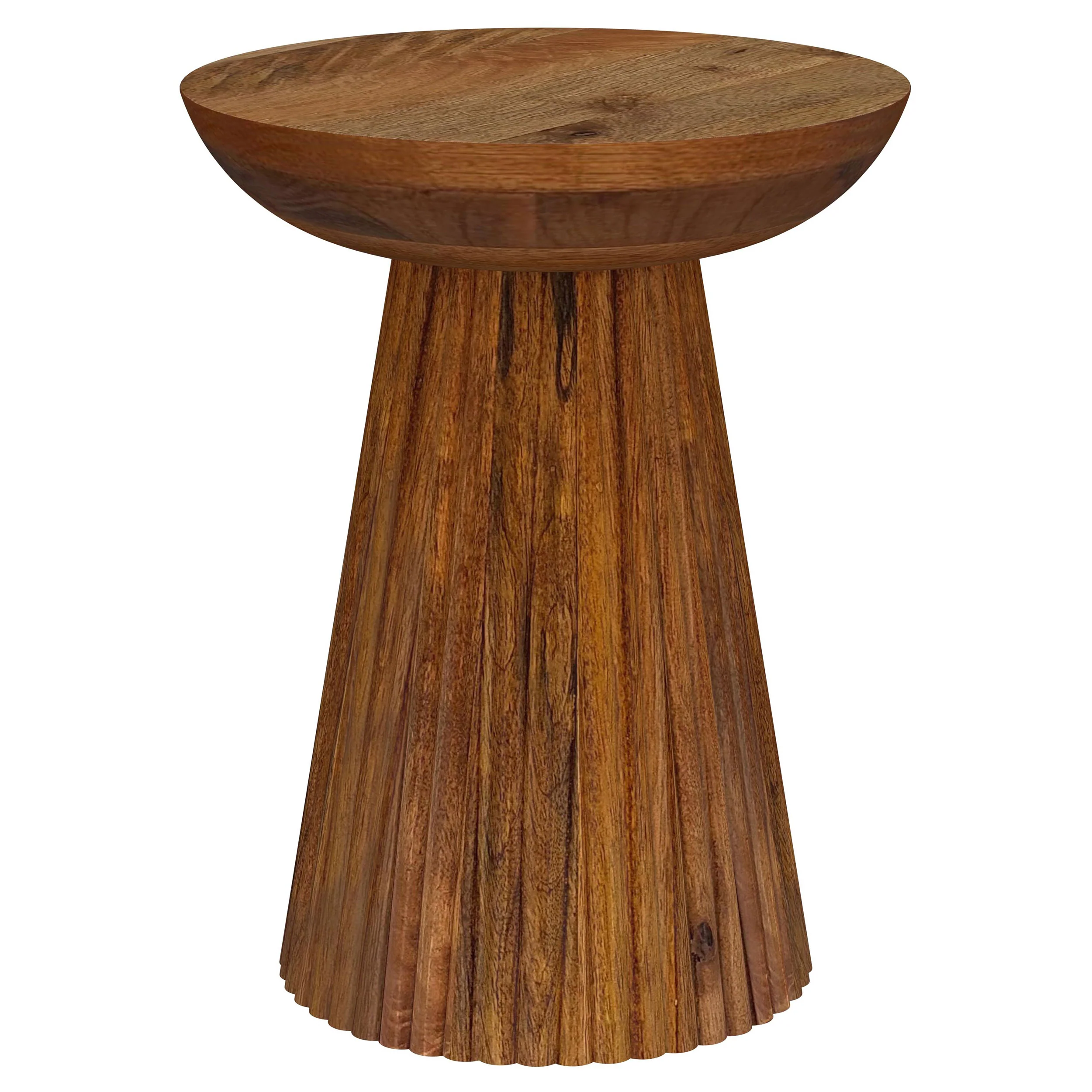 Aureo - Round Solid Wood Accent Side Table - Wild Honey - Image 6