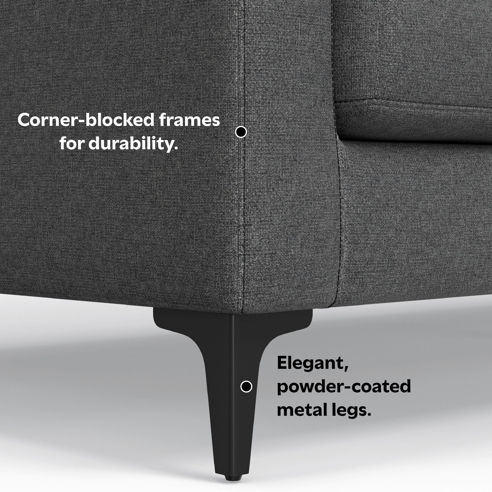 Ava - Mid Century Corner Sectional Sofa Handcrafted - Image 4