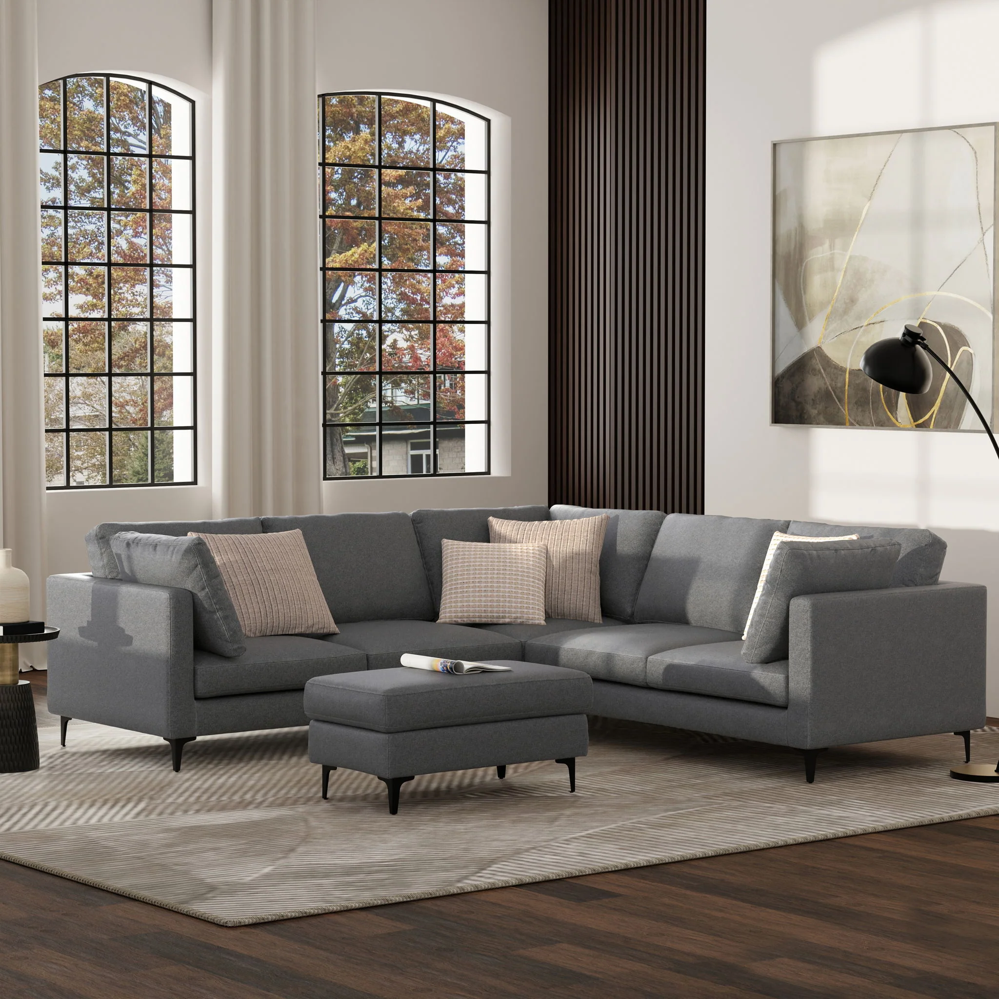Ava - Mid Century Corner Sectional Sofa Handcrafted - Image 6