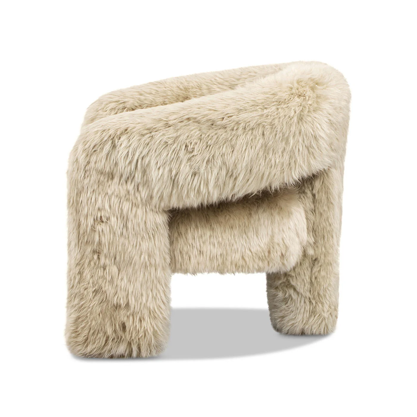 Avalon - Genuine Sheepskin Fur Split Barrel Back Accent Chair - Natural Blonde - Image 3
