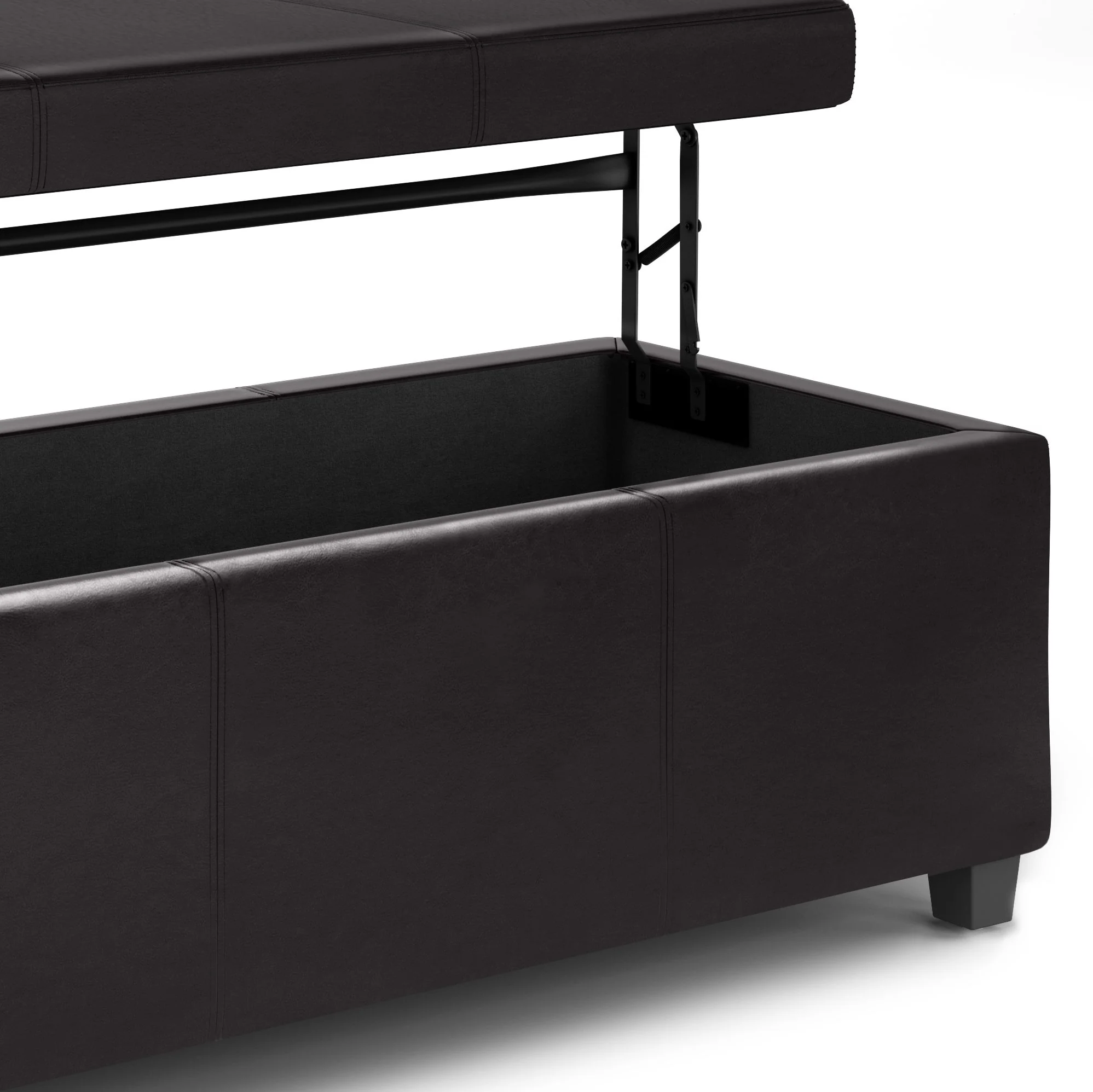 Avalon - Lift Top Rectangular Storage Ottoman - Tanners Brown - Image 3