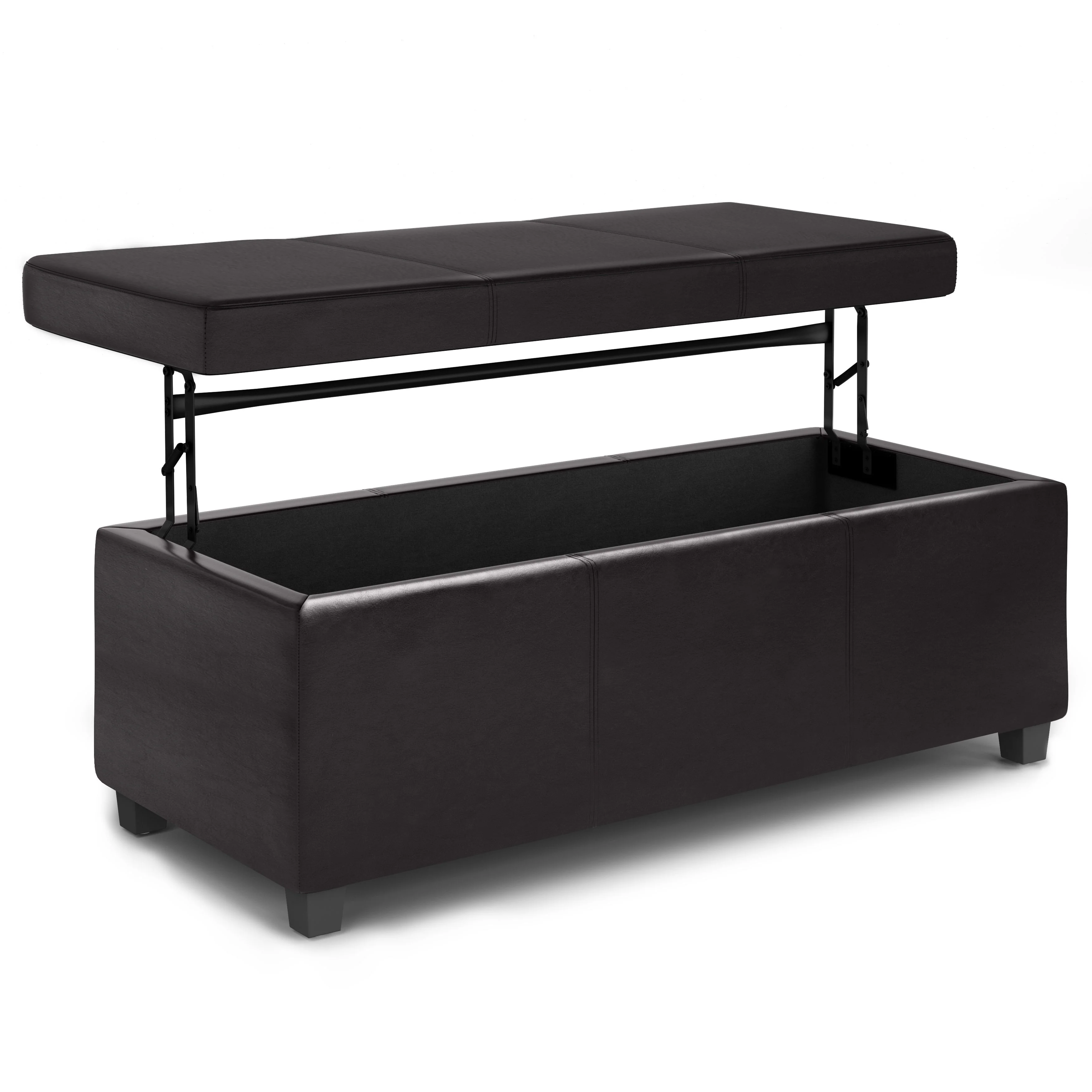 Avalon - Lift Top Rectangular Storage Ottoman - Tanners Brown - Image 4