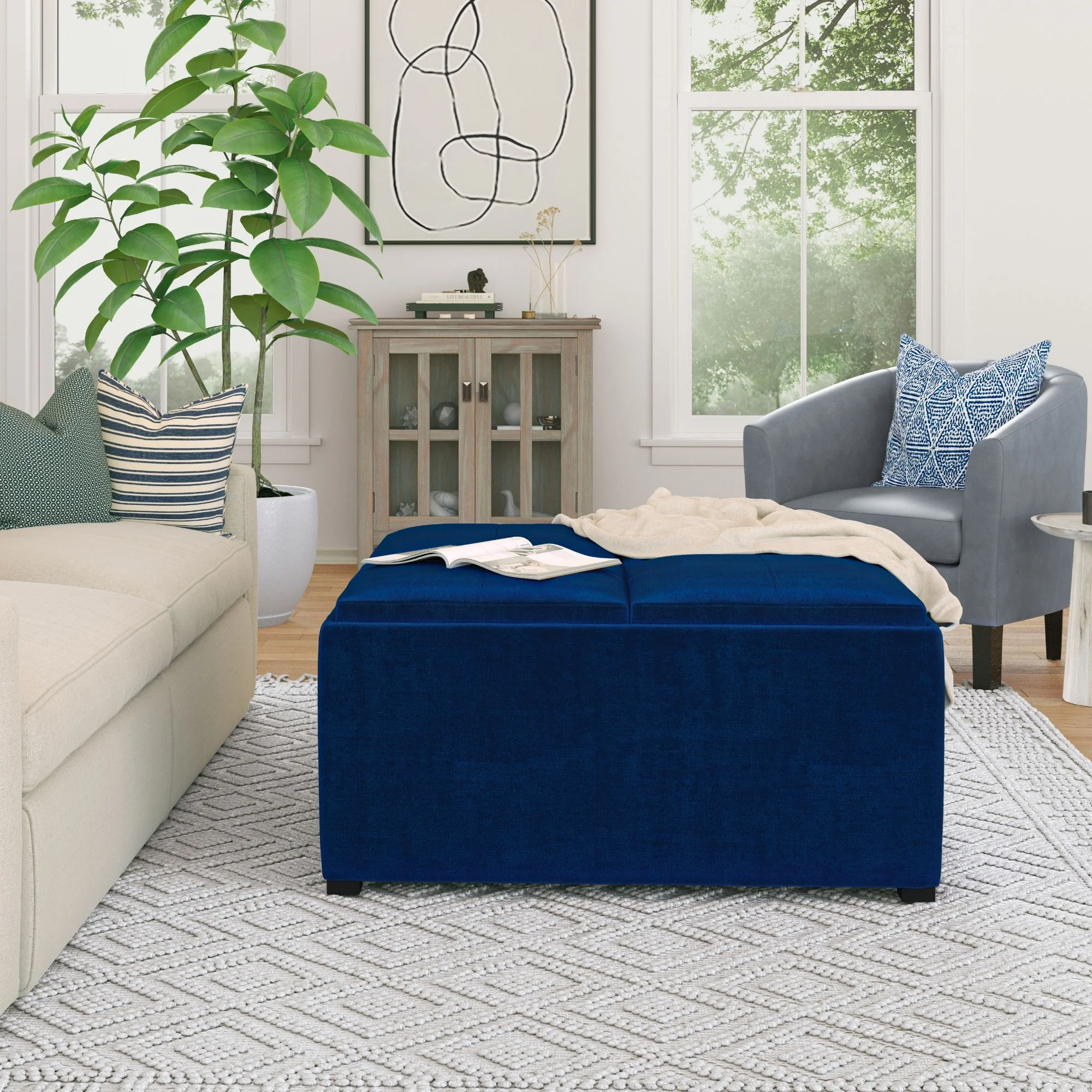 Avalon - Square Coffee Table, Storage Ottoman - Image 32