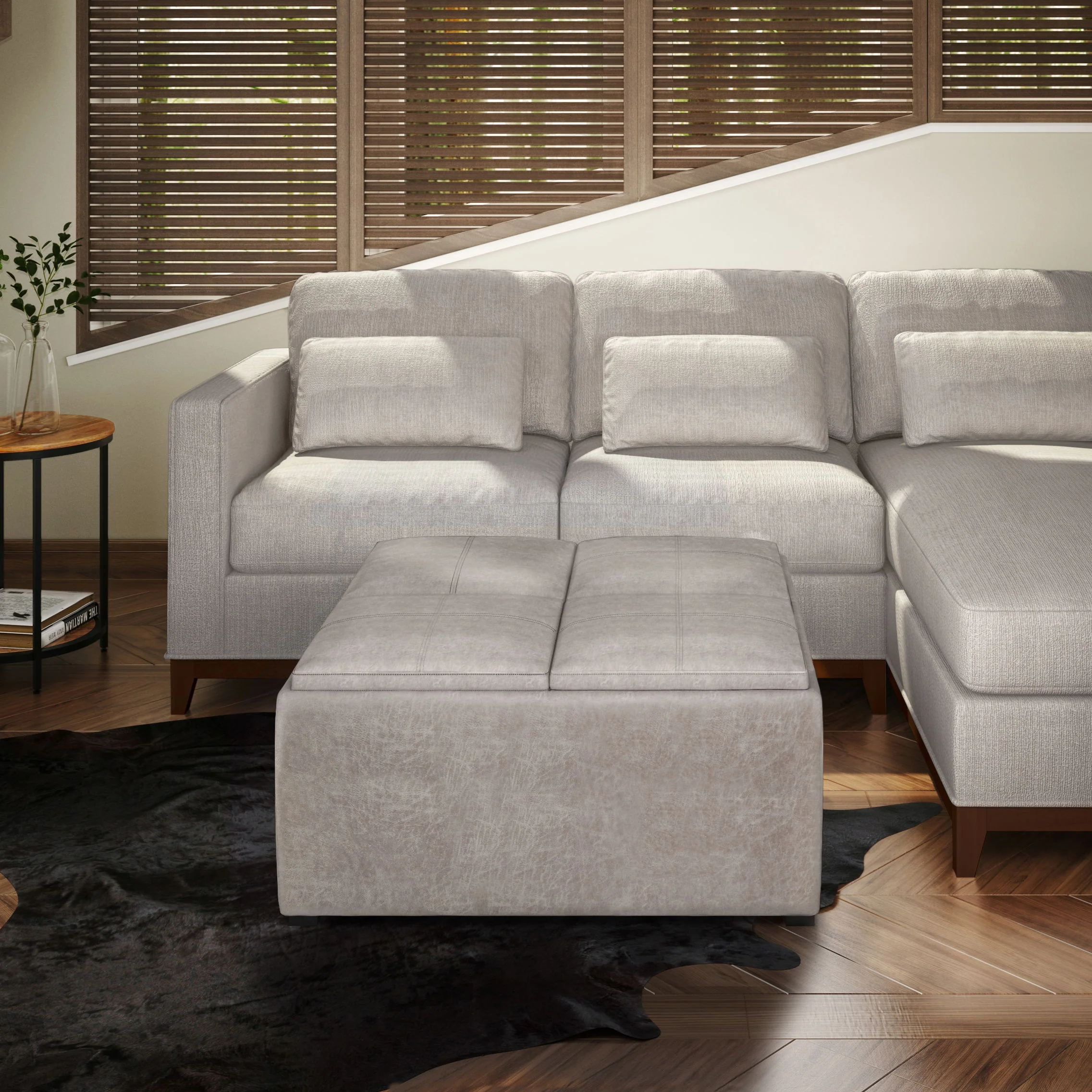 Avalon - Square Coffee Table, Storage Ottoman - Image 36