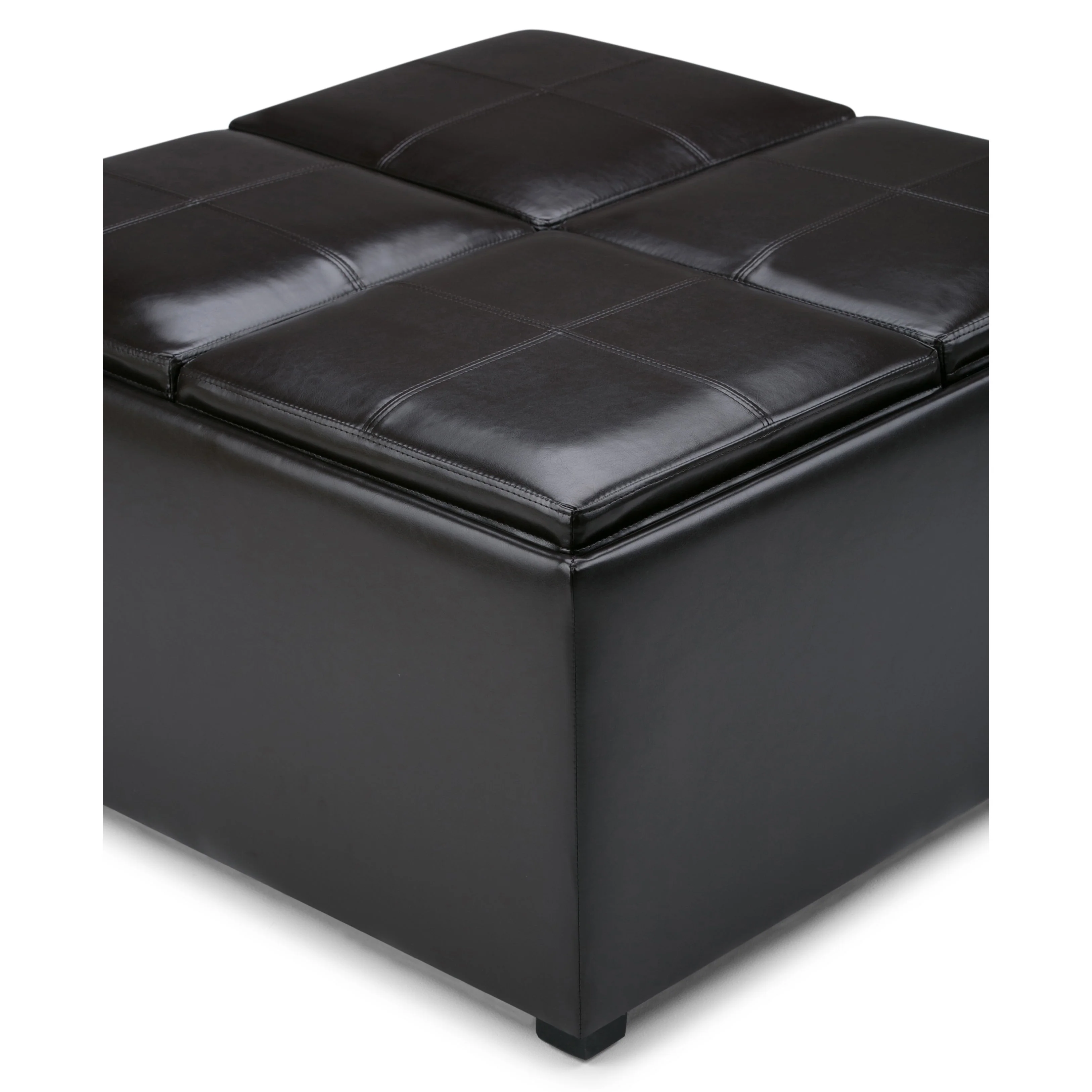 Avalon - Square Coffee Table Storage Ottoman - Tanners Brown - Image 7