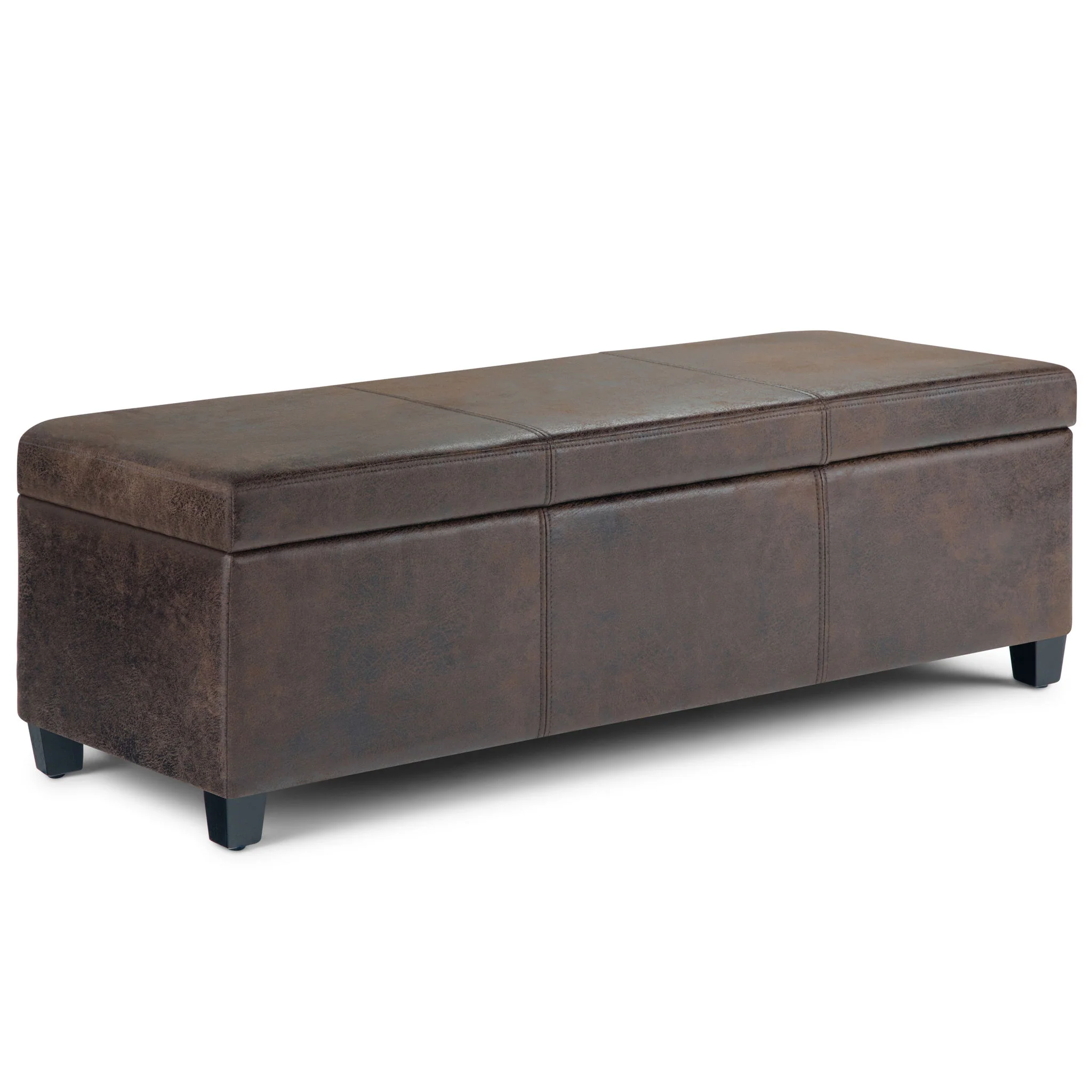 Avalon - Storage Ottoman Bench - Distressed Brown - Image 7