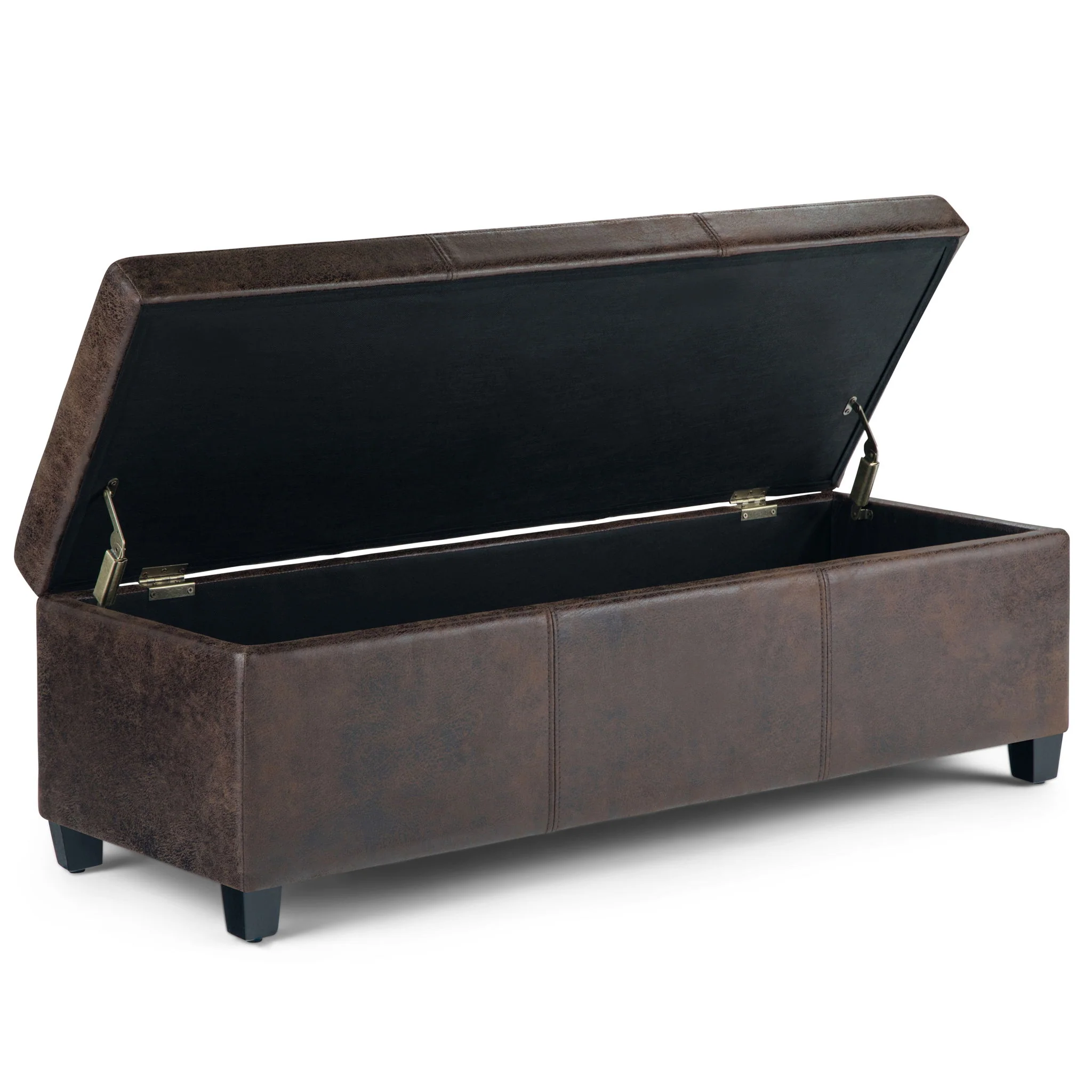 Avalon - Storage Ottoman Bench - Distressed Brown - Image 9