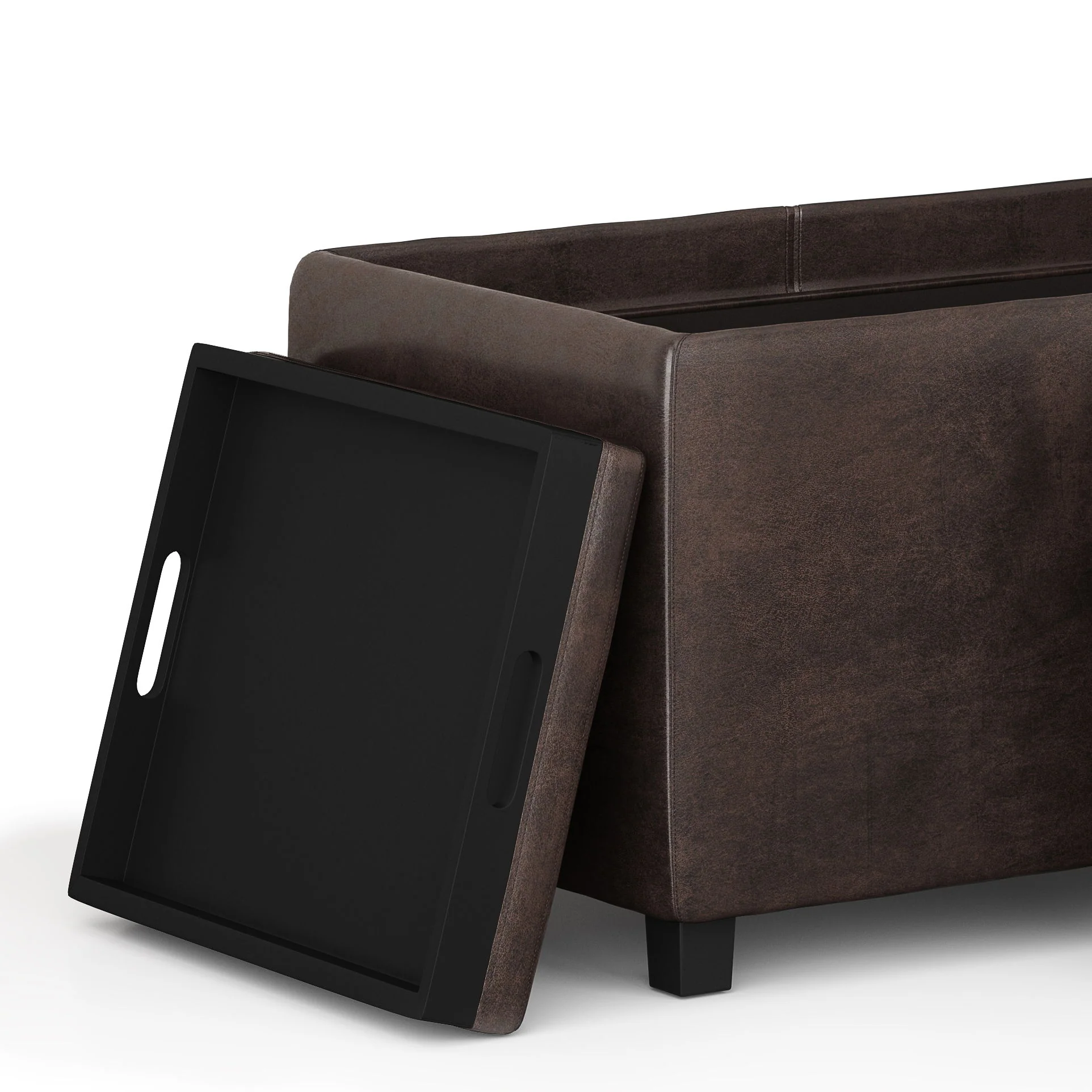 Avalon - Storage Ottoman - Distressed Brown - Image 5