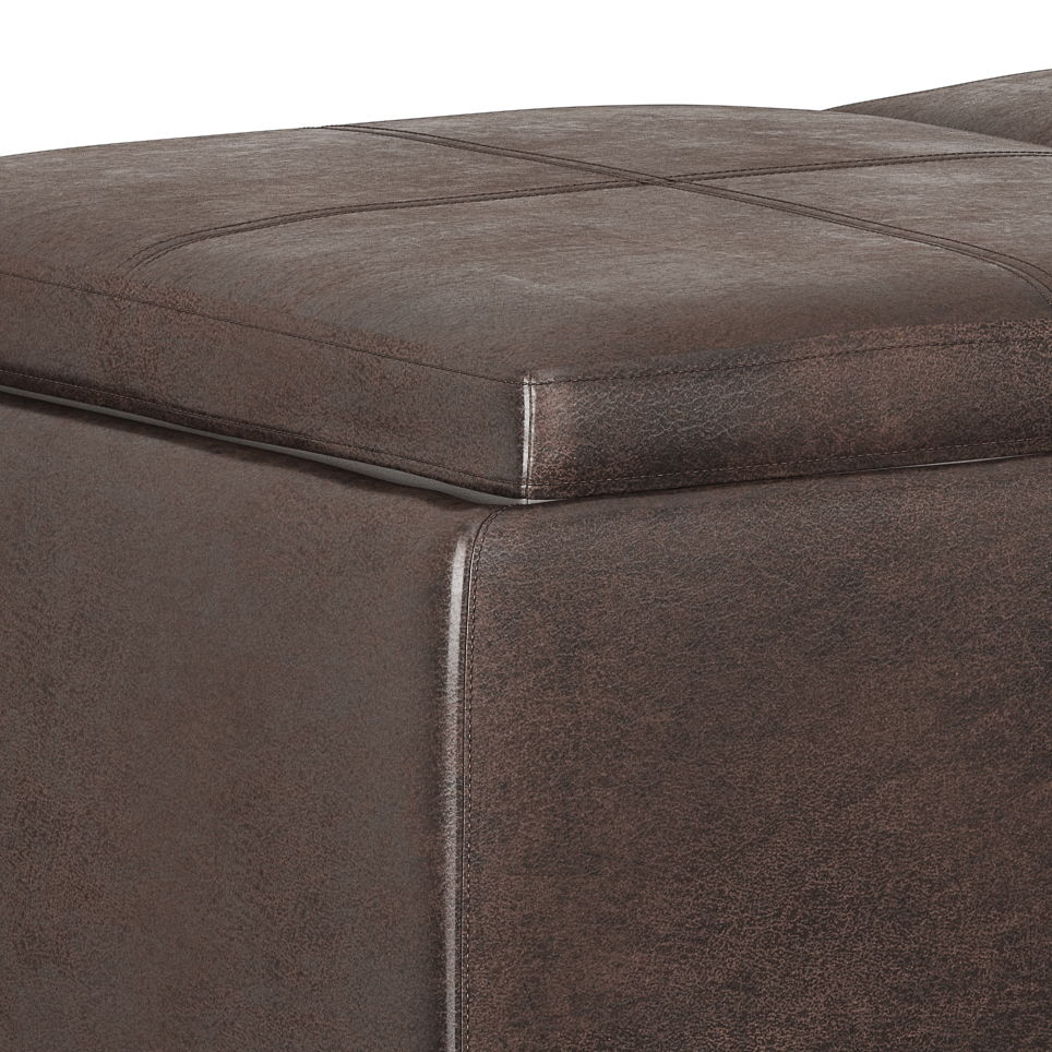 Avalon - Storage Ottoman - Distressed Brown - Image 6