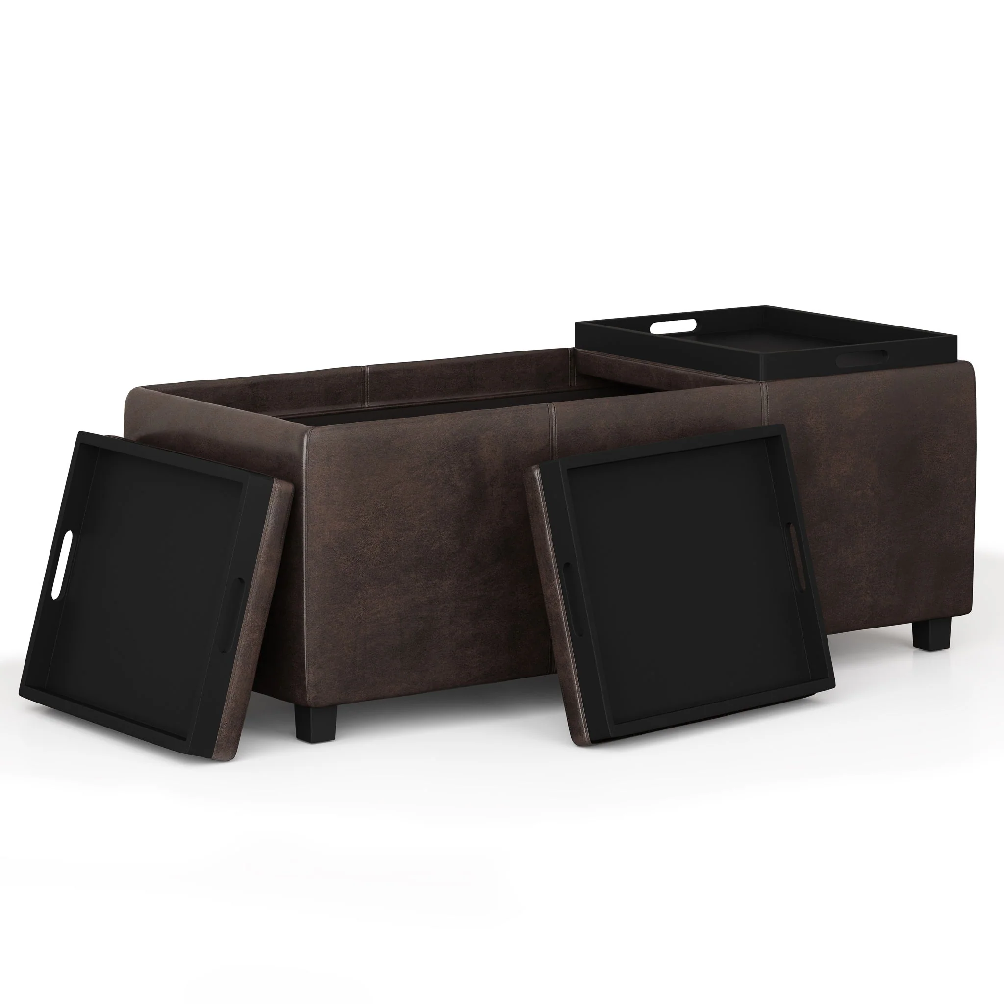 Avalon - Storage Ottoman - Distressed Brown - Image 7