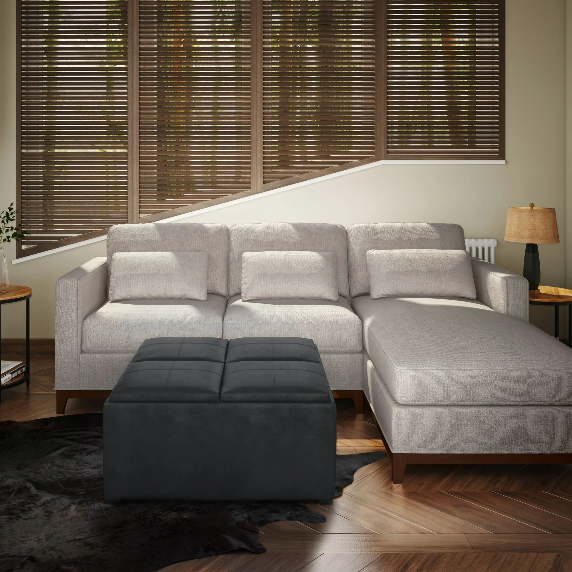 Avalon - Upholstered Square Coffee Table Storage Ottoman - Image 9